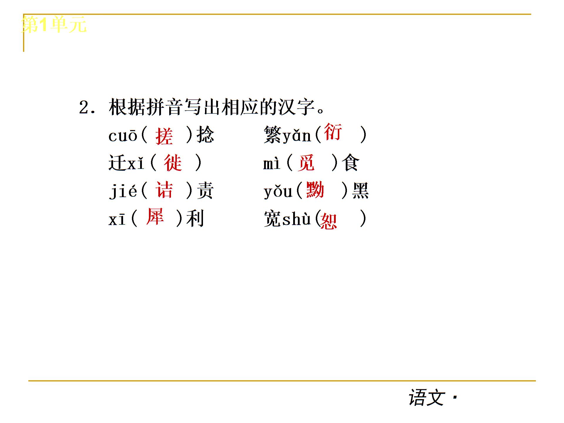 山东省邹平县实验中学人教版八年级语文下册课件：第一至四单元复习 (共32张PPT)