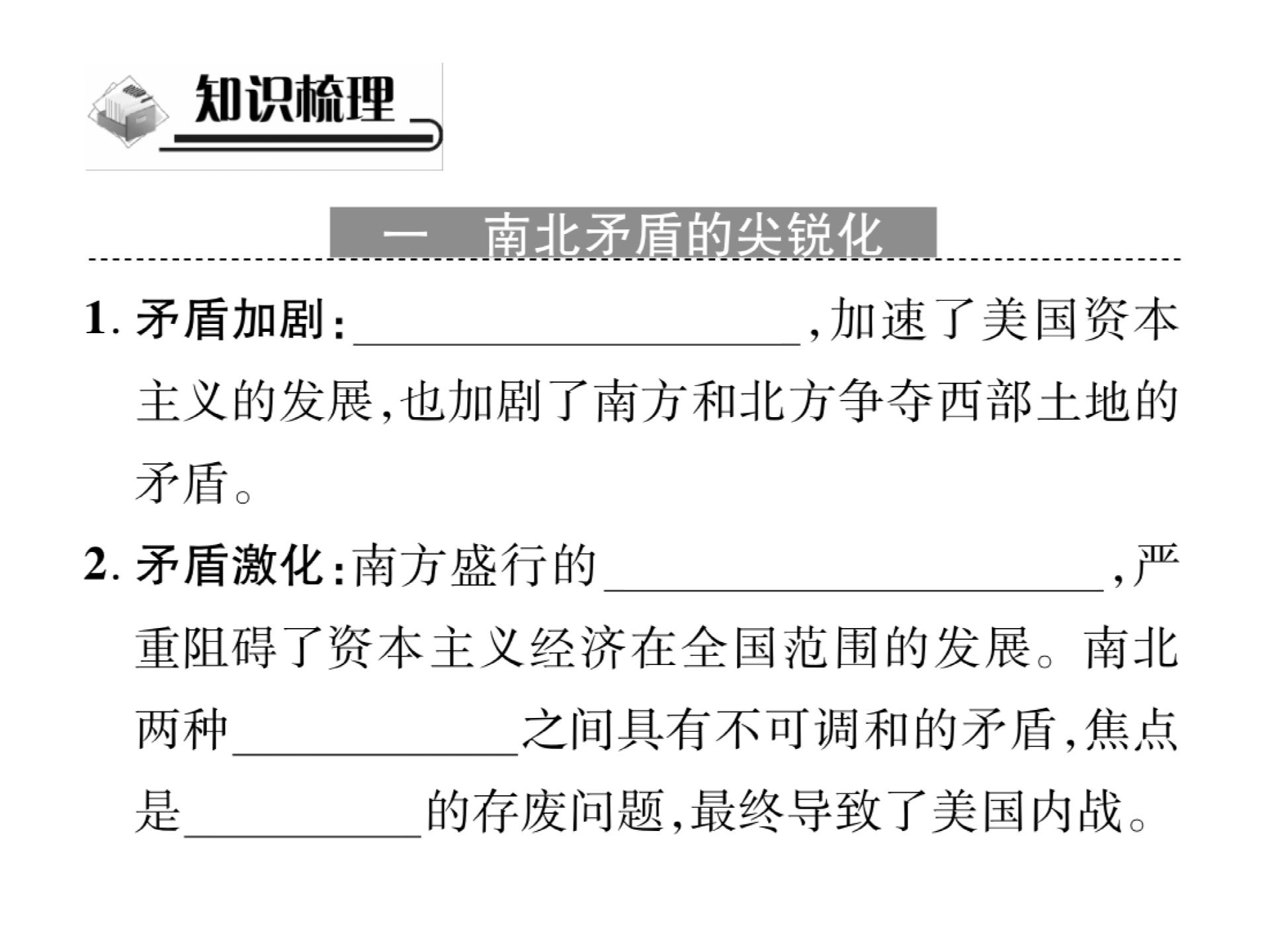 2019届（新）川教版九年级历史下册课件：第四单元 第2课 美国南北战争 (共30张PPT)