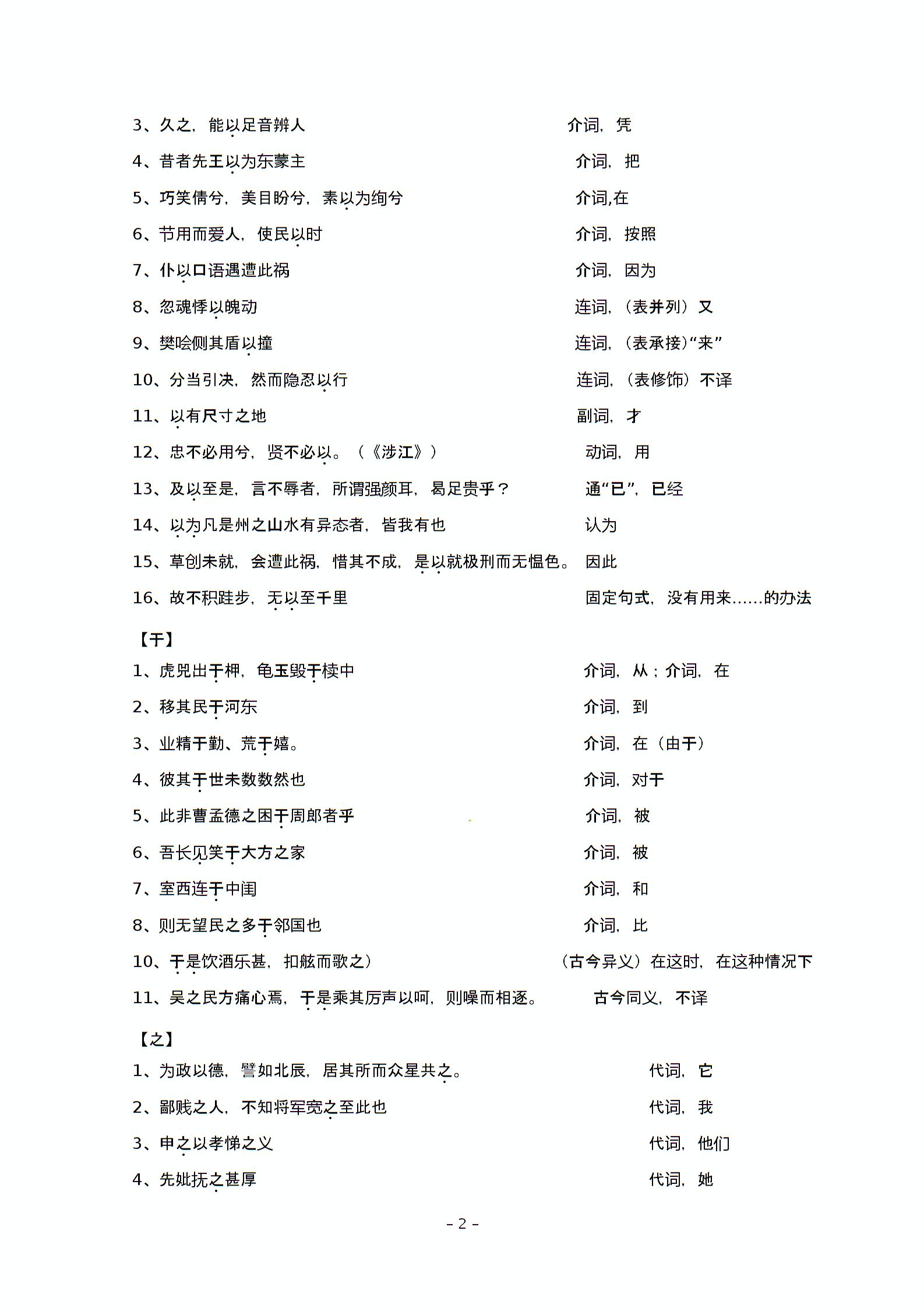 高考语文专题复习：常见文言虚词
