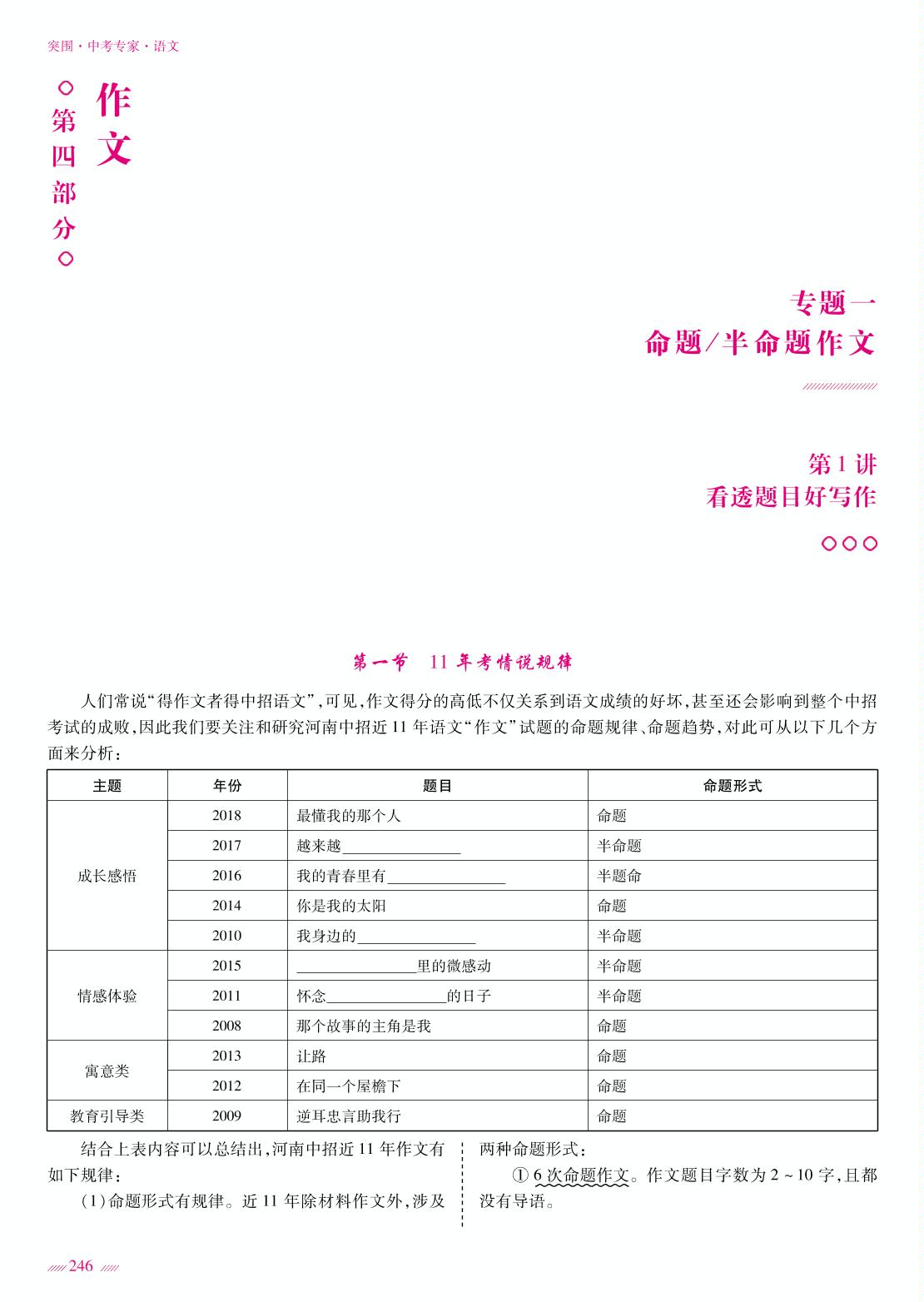 作文 专题01 命题（半命题）作文-【中考专家】2019版中考突围语文（人教部编版）
