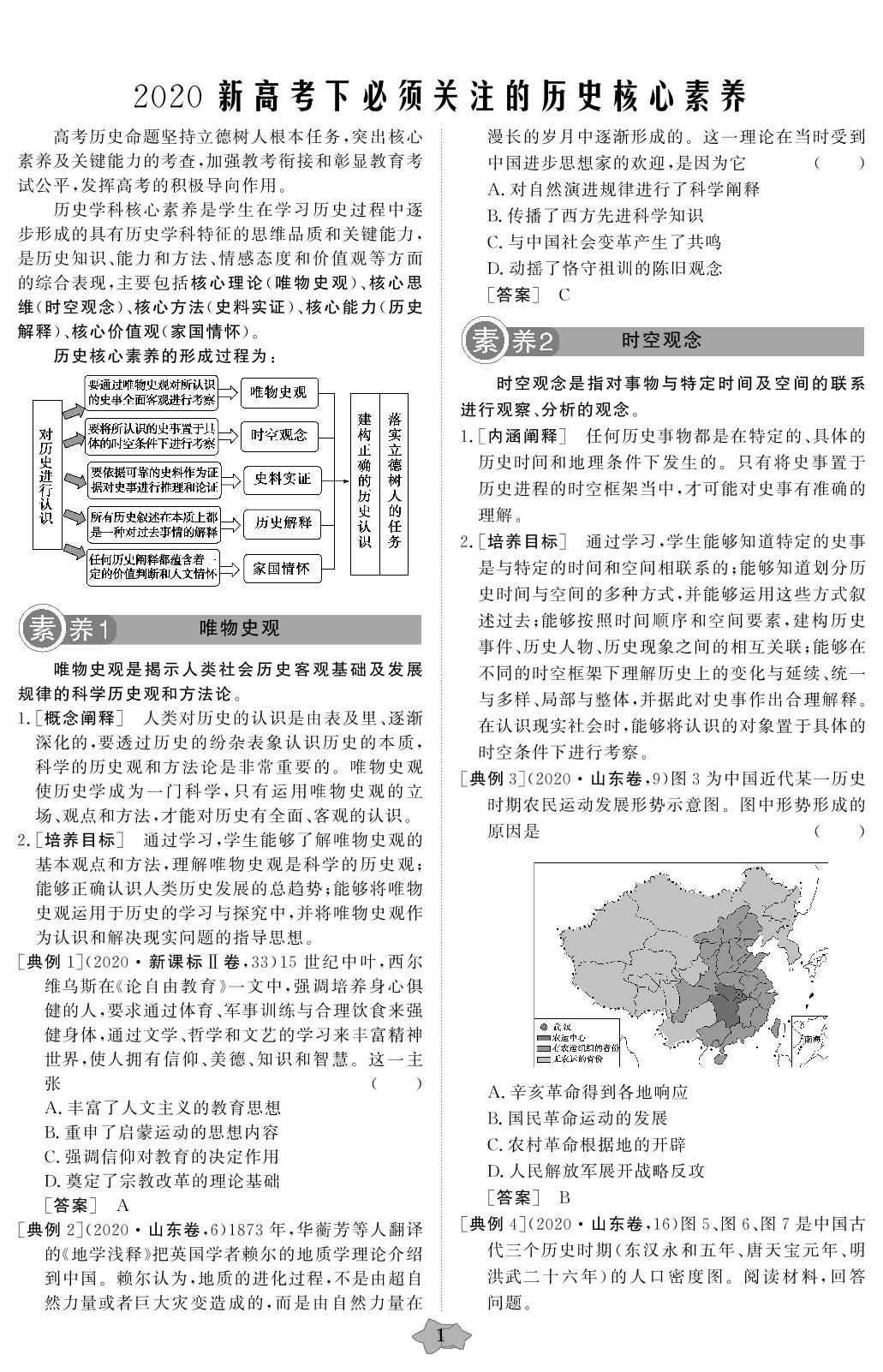 专题一 古代中国的政治制度(小题专练)-【创新教程】2016-2020五年高考真题历史分类特训