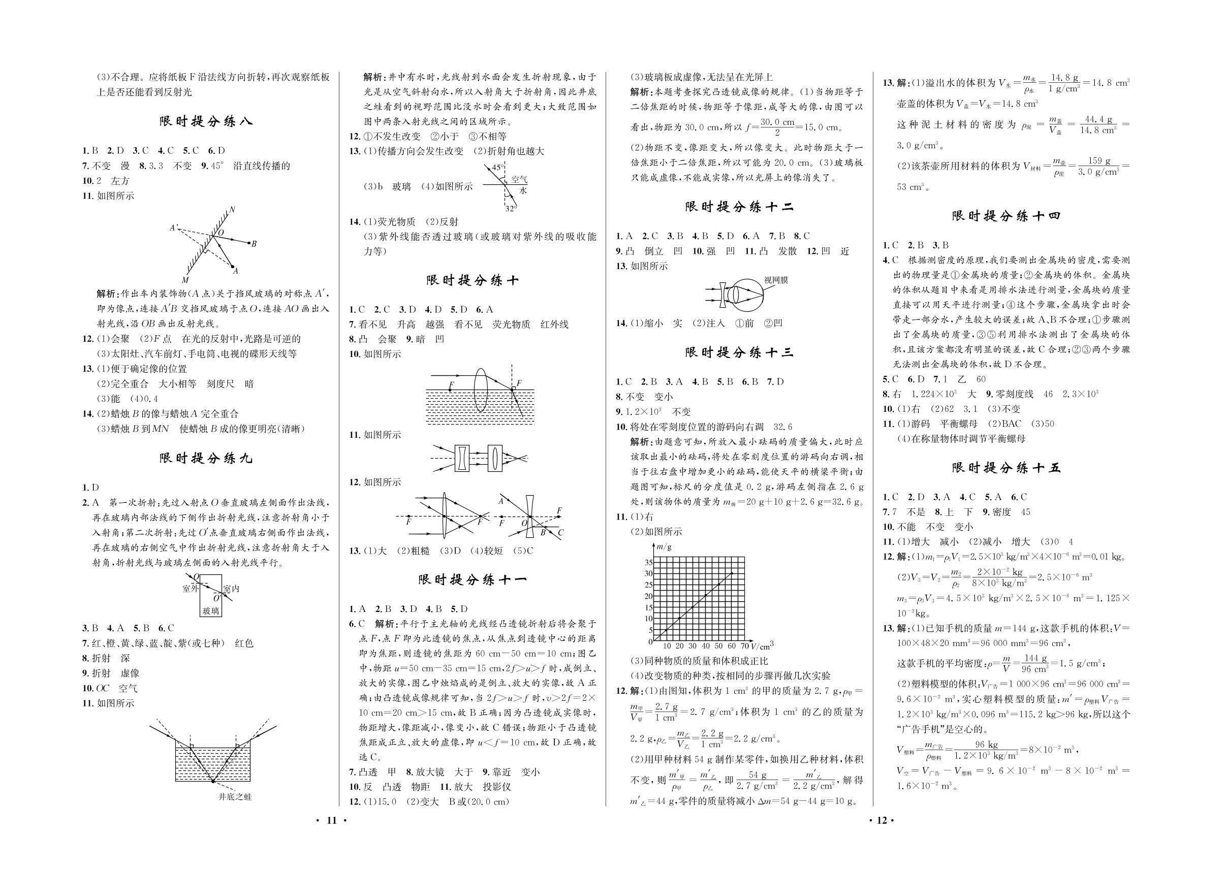 限时提分练15 密度与社会生活-2020-2021学年八年级初三上册物理【夺冠必刷卷】鲁教版（五四通用）