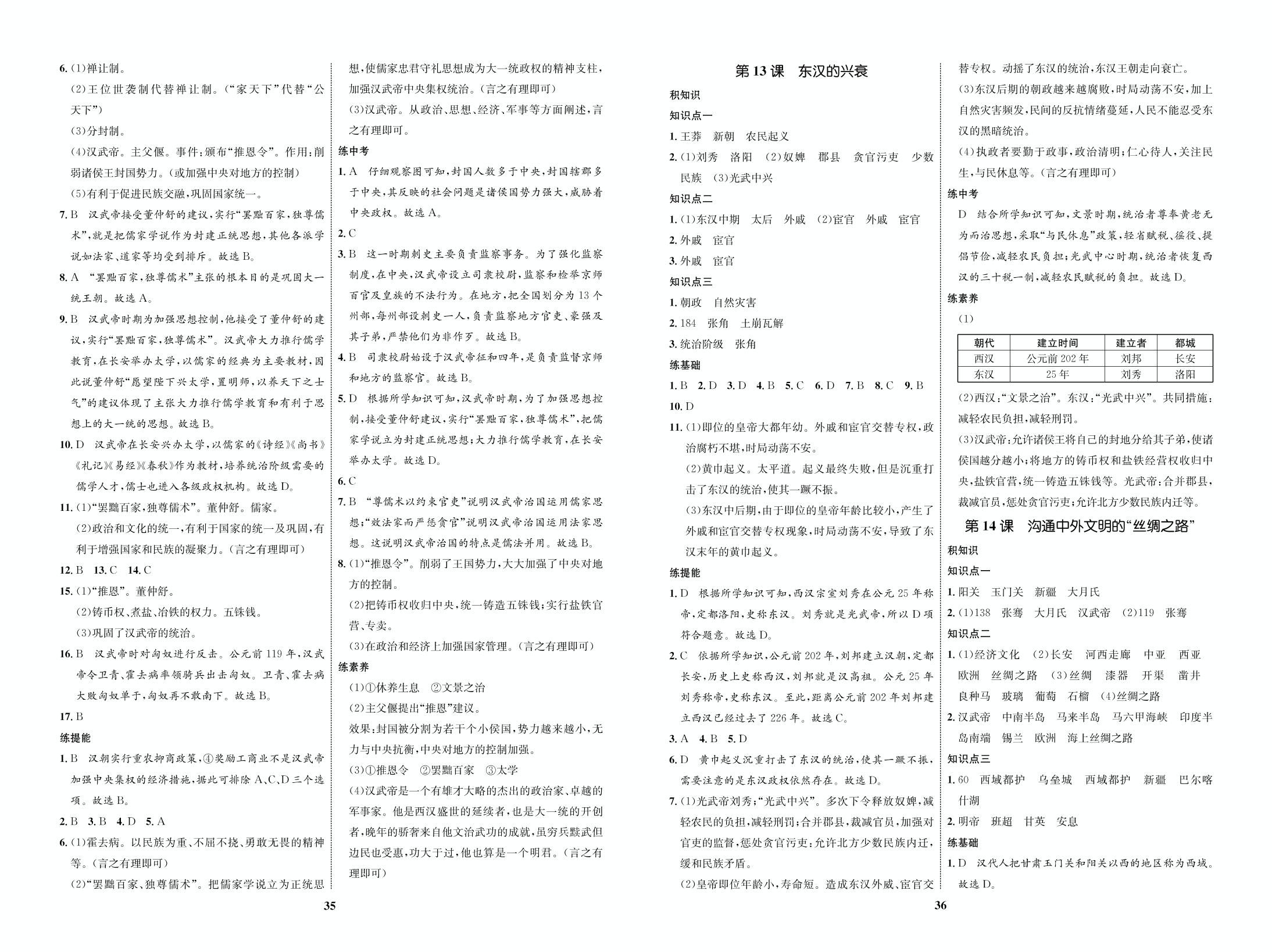 第三单元 第14课 沟通中外文明的“丝绸之路”-（全练）-【优化设计】2020-2021学年七年级上册初一历史同步学考（部编版）
