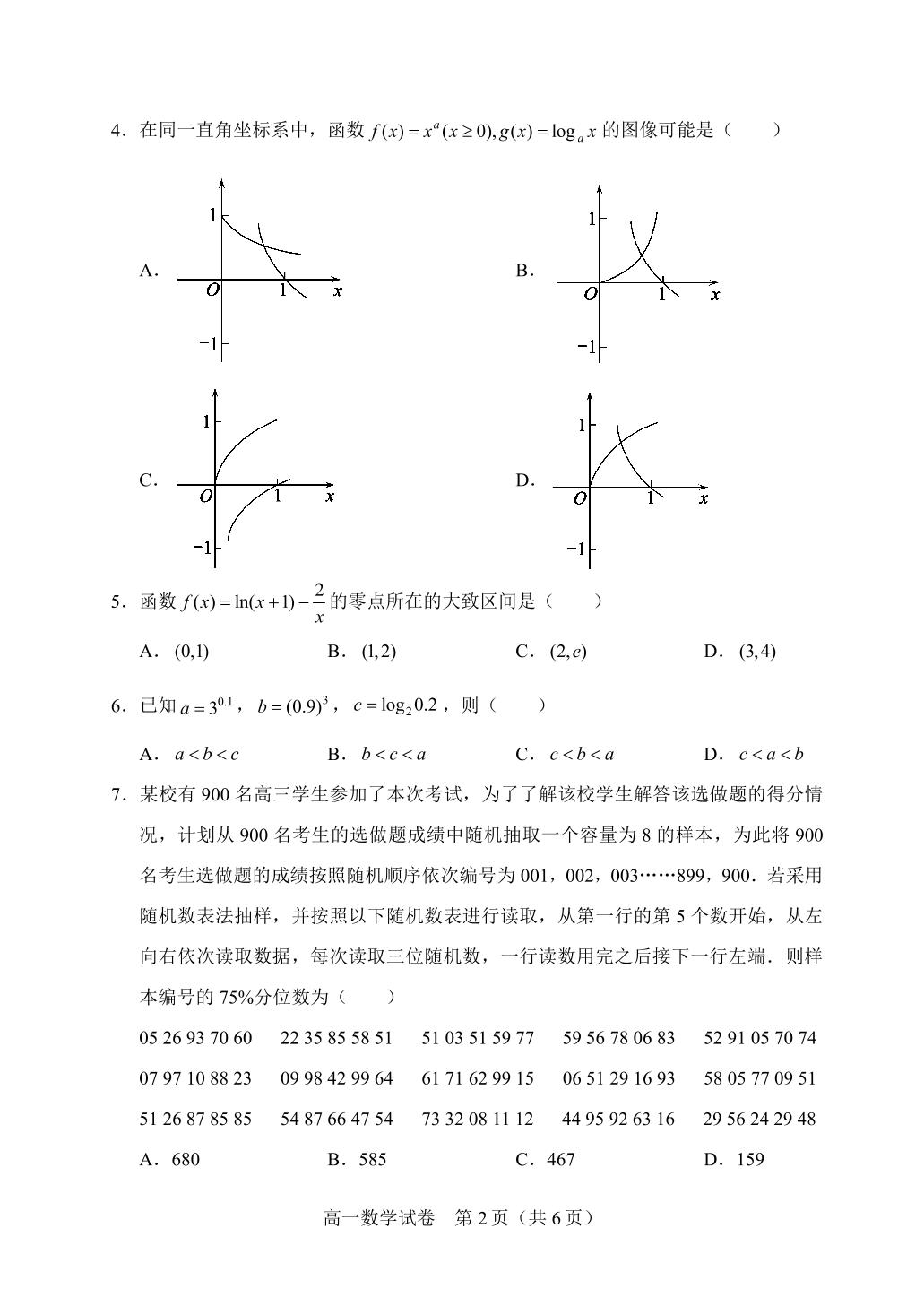 辽宁省沈阳市郊联体2020-2021学年高一上学期期末考试数学试题（PDF版）