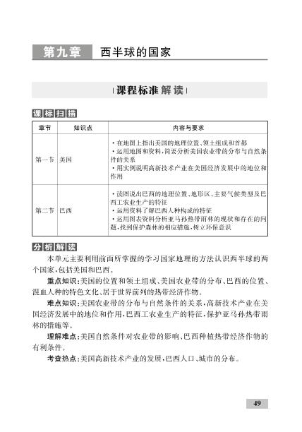 第九章 第一节 美国(精讲)-【优化设计】2020-2021学年七年级下册初一地理同步学考 人教版