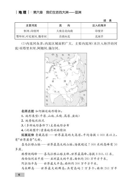 第六章 第二节 自然环境(精讲)-【优化设计】2020-2021学年七年级下册初一地理同步学考 人教版