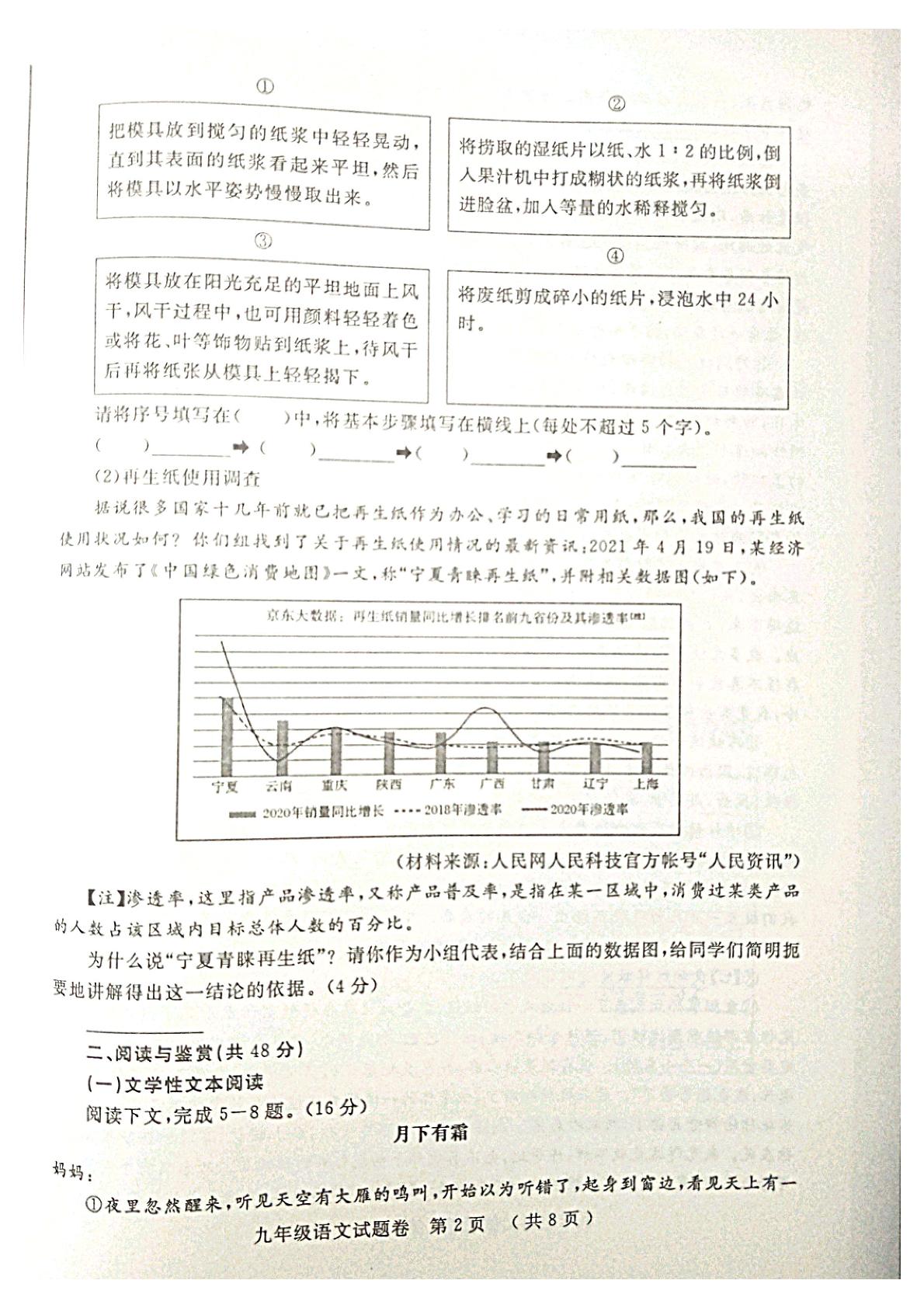 2021年河南省郑州市二模语文试题（扫描版有答案）