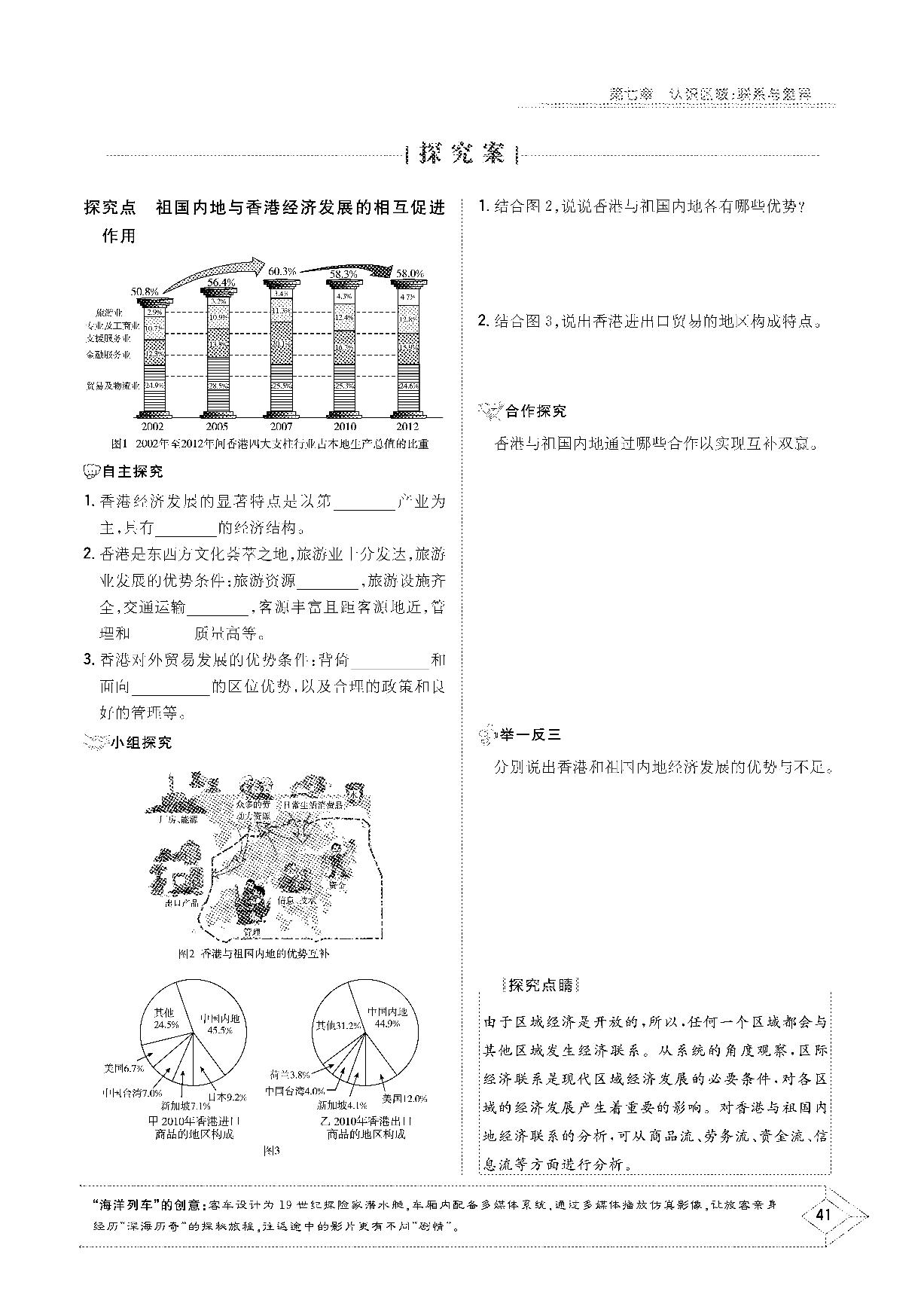 第七章 第一节 香港特别行政区的国际枢纽功能-2020-2021学年八年级下册初二地理【导与练】初中同步学习（湘教版）