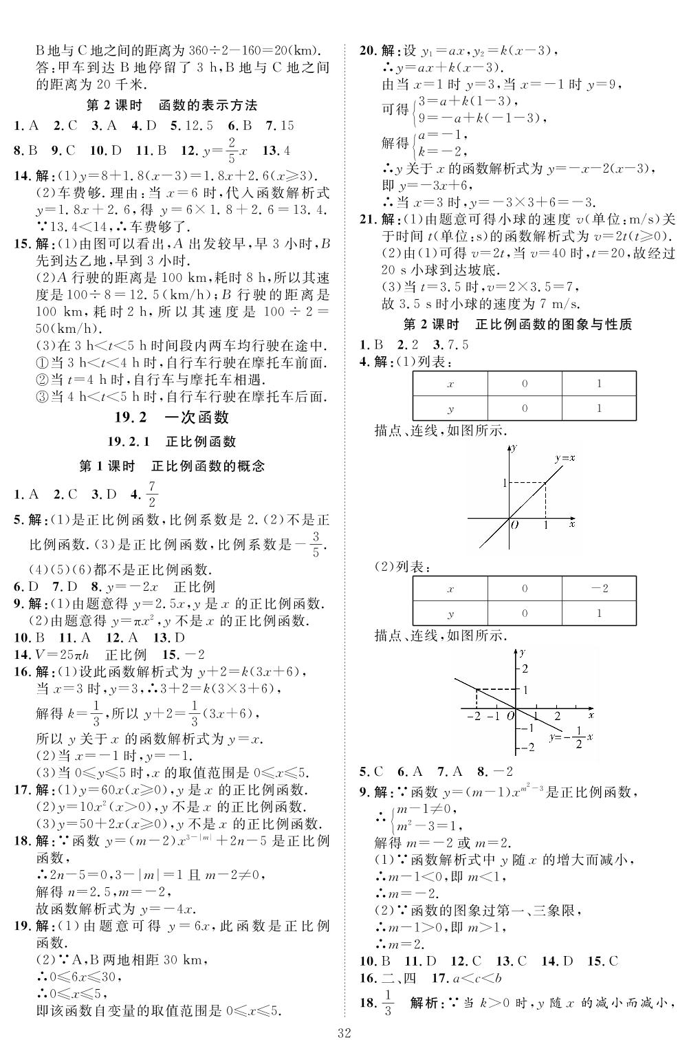 第十九章 一次函数-2021-2022学年八年级下册数学【优+学案】课时通(人教版)