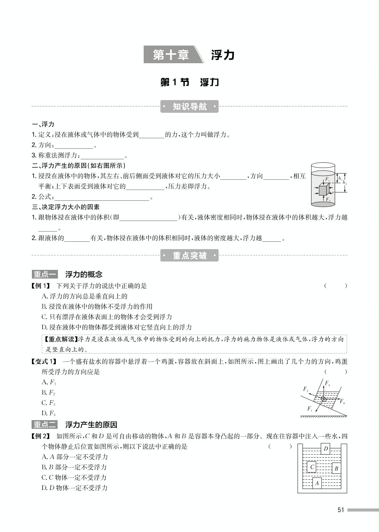 12 浮力-2019-2020学年八年级下册初二物理【学霸智慧课堂】（人教版）