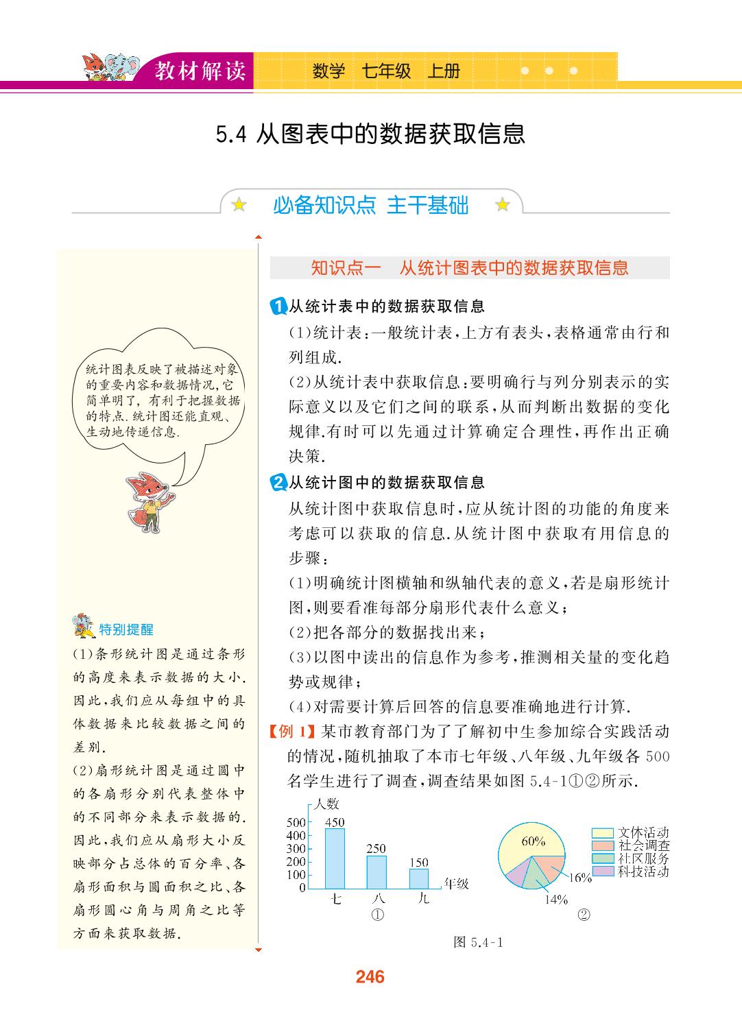 5.4 从图表中的数据获取信息-【教材解读】2023秋七年级上册初一数学（沪科版)