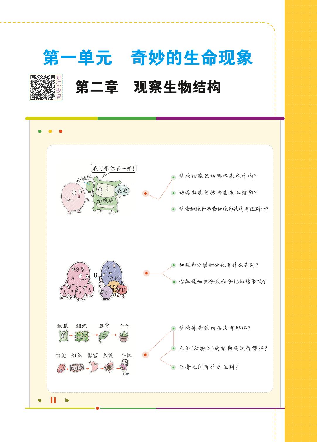 1.2.1 细胞的结构和功能-【教材解读】2023秋七年级上册初一生物（济南版)