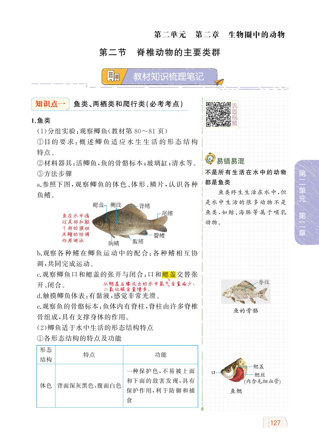 2.2.2 脊椎动物的主要类群-【教材解读】2023秋七年级上册初一生物（济南版)