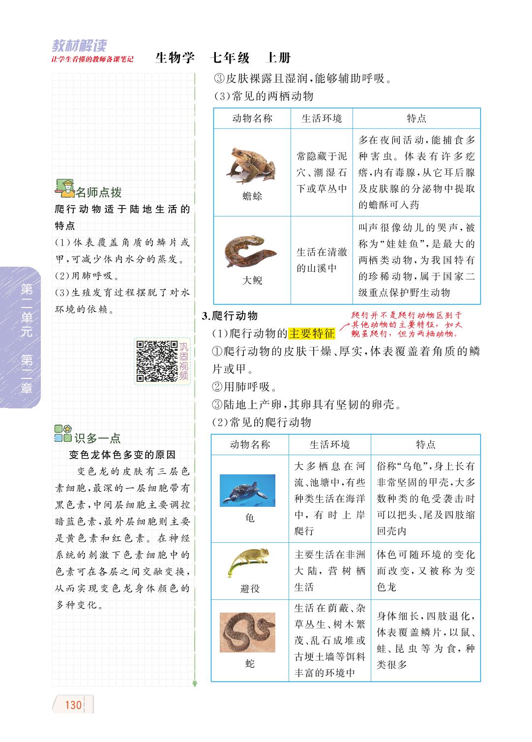 2.2.2 脊椎动物的主要类群-【教材解读】2023秋七年级上册初一生物（济南版)