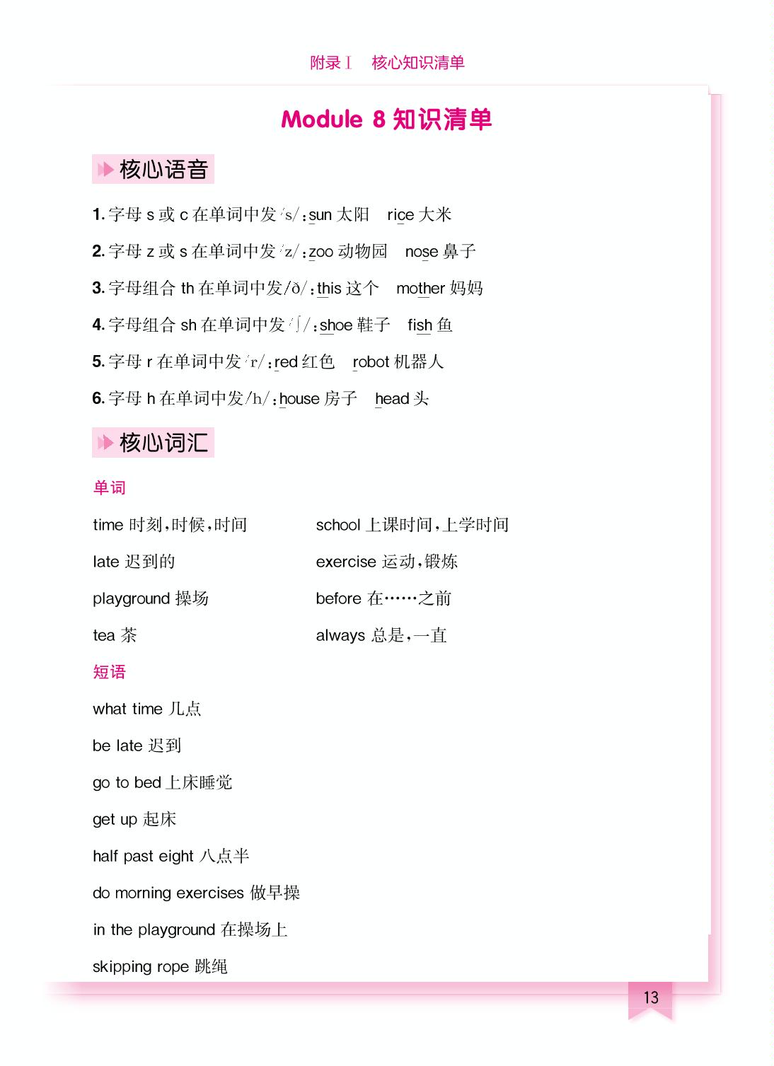 Module 8知识清单-【黄冈小状元-作业本】2023-2024 学年五年级上册英语（外研版）