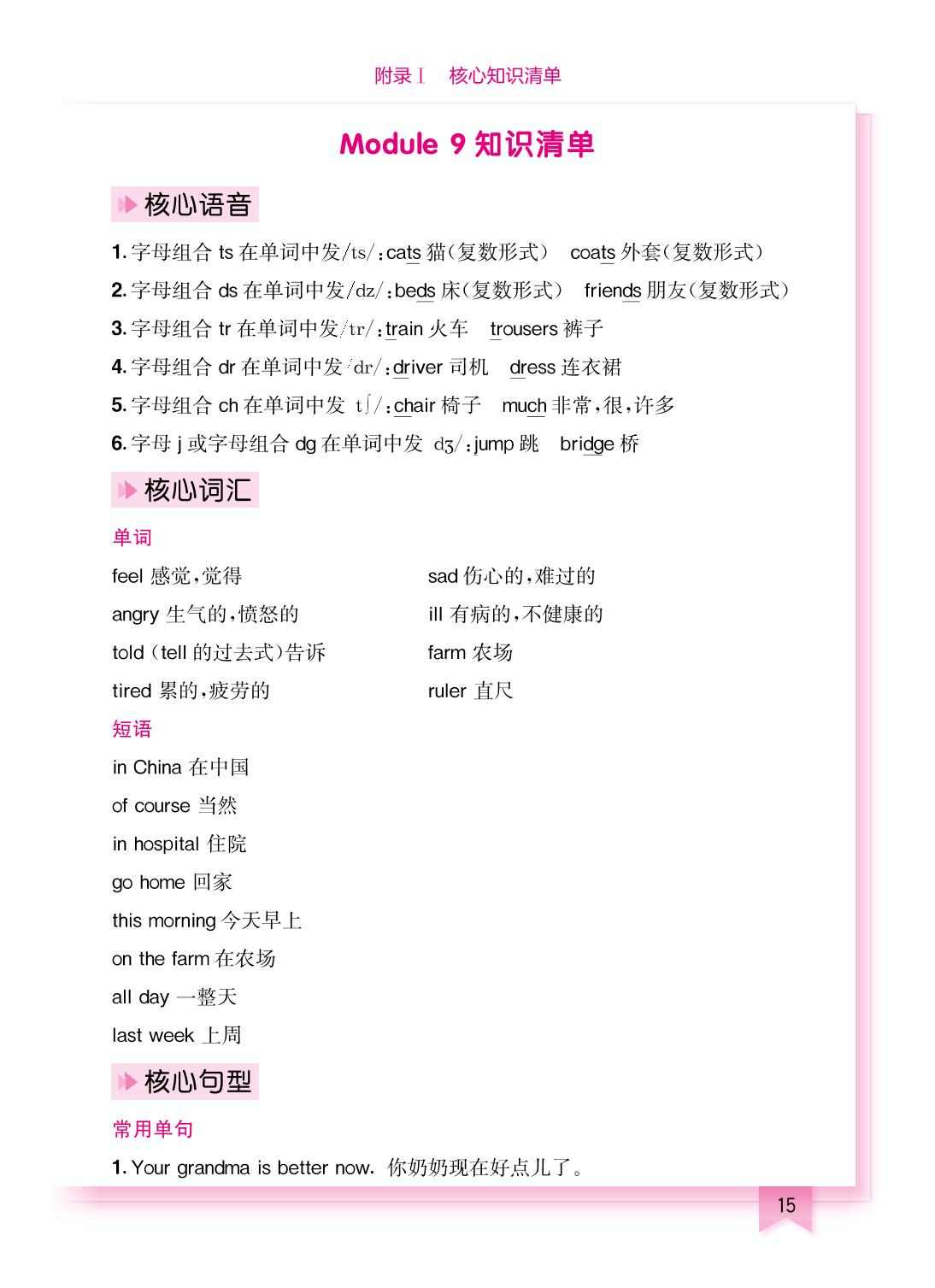 Module 9知识清单-【黄冈小状元-作业本】2023-2024 学年五年级上册英语（外研版）