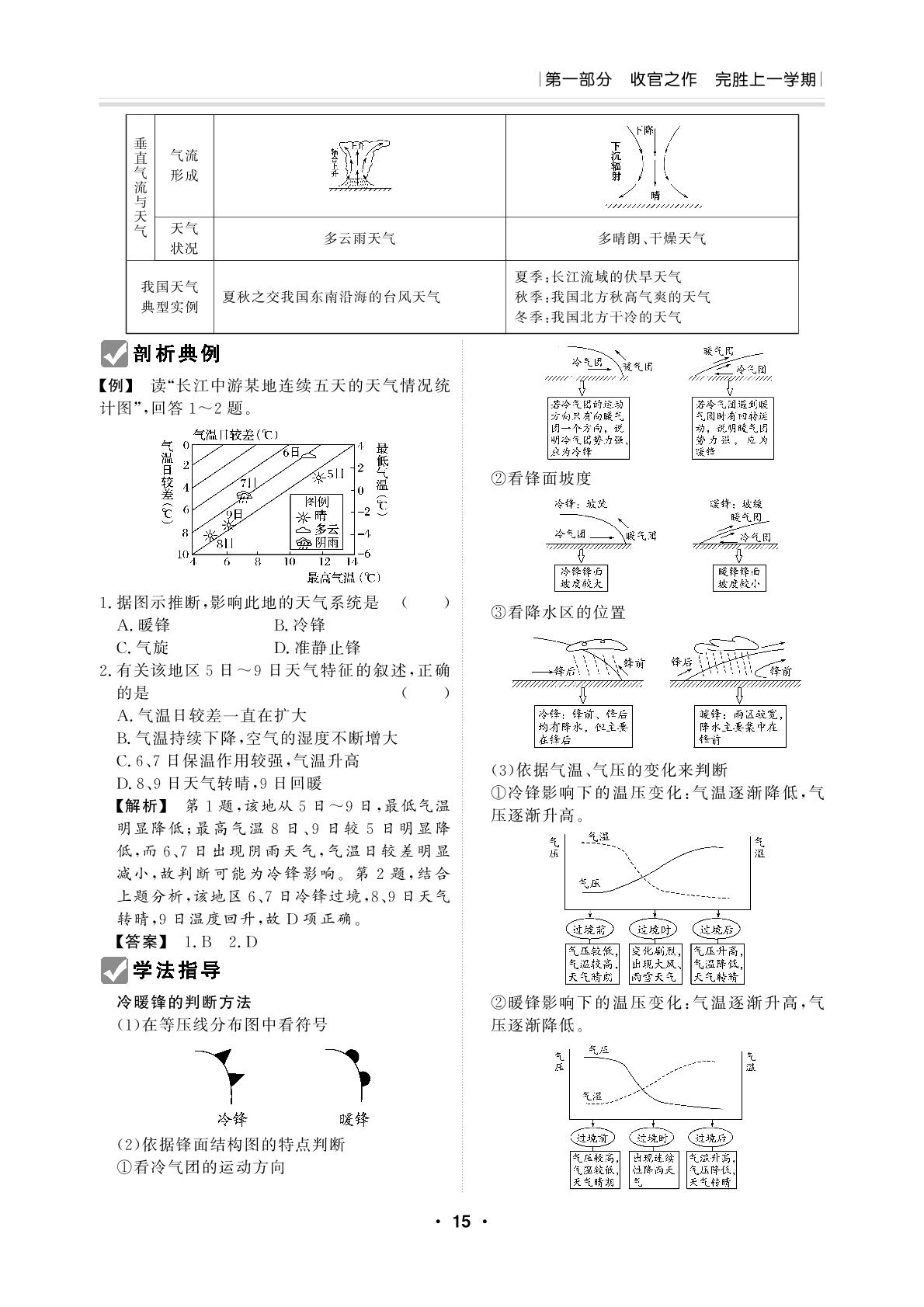 第一部分 必刷题六 常见的天气系统-【高考解码·过好假期每一天·假日必刷题】2026年高二地理寒假作业