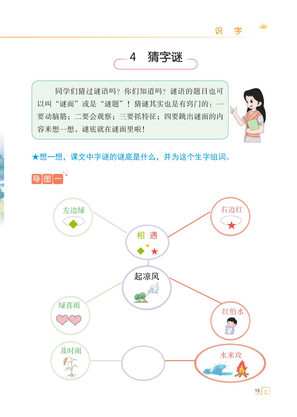 4 猜字谜-【思维导图天天练】2023-2024学年一年级下册语文（统编版）