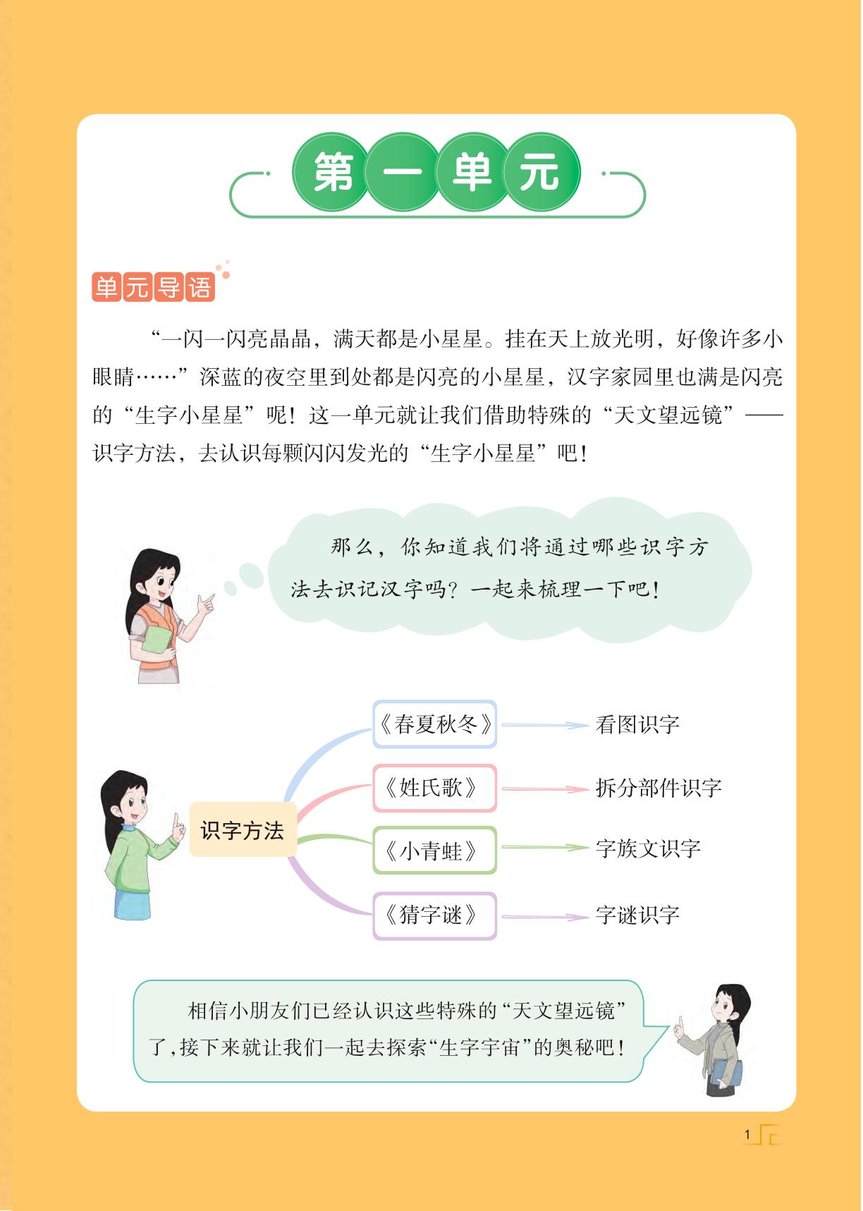 1 春夏秋冬-【思维导图天天练】2023-2024学年一年级下册语文（统编版）