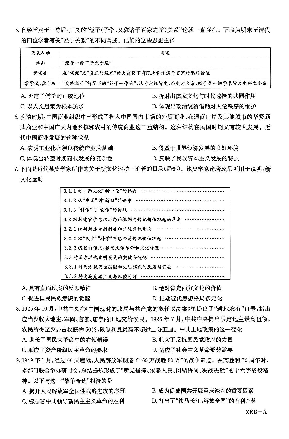 2024届河北省唐县第一中学高三下学期二模历史试题