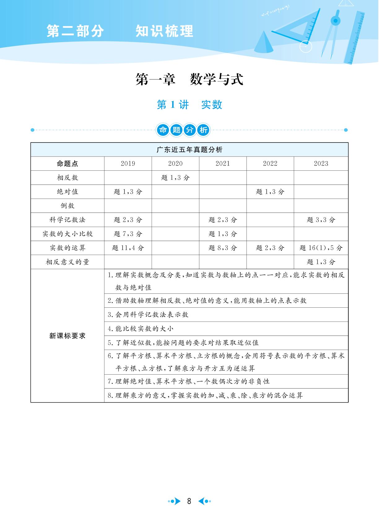第1讲 实数-【中考宝典】2024年中考数学(广东专用版)