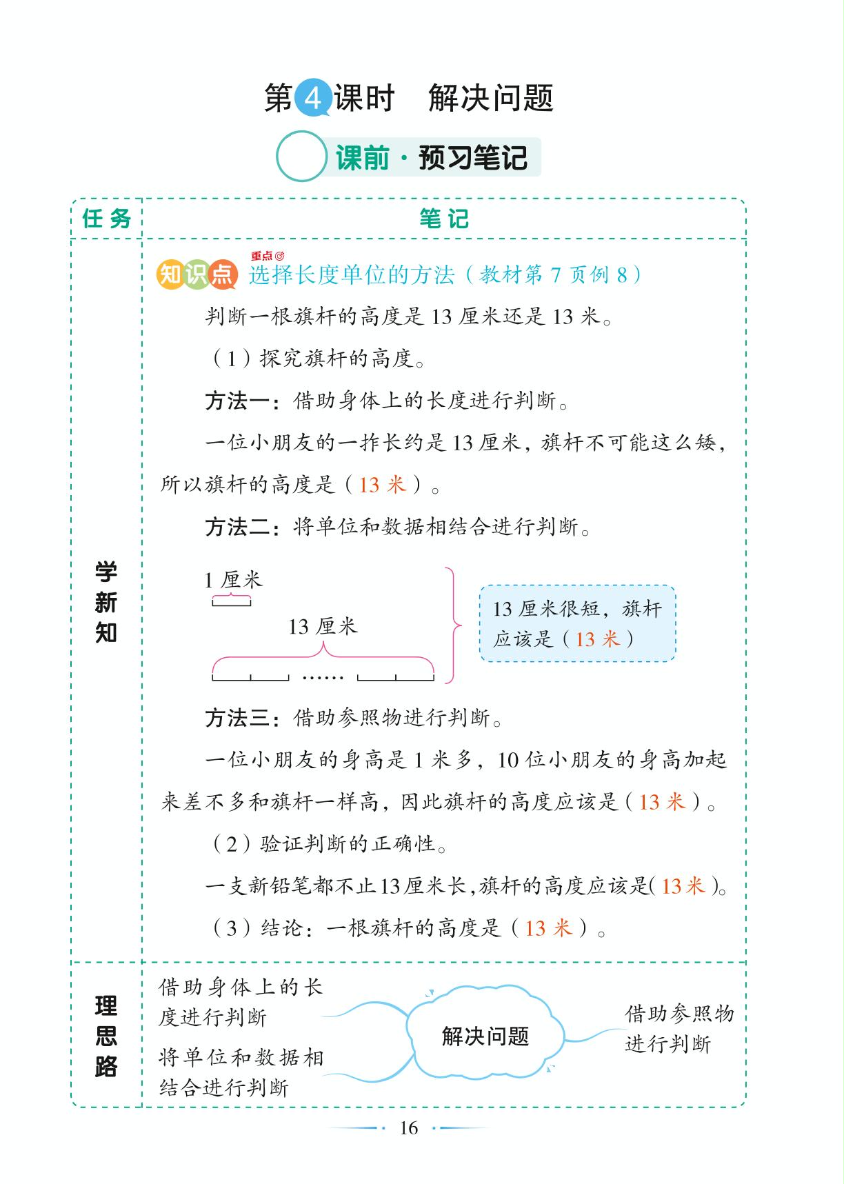第1单元 第4课时 解决问题-【随堂笔记】2024-2025学年二年级上册数学（人教版）
