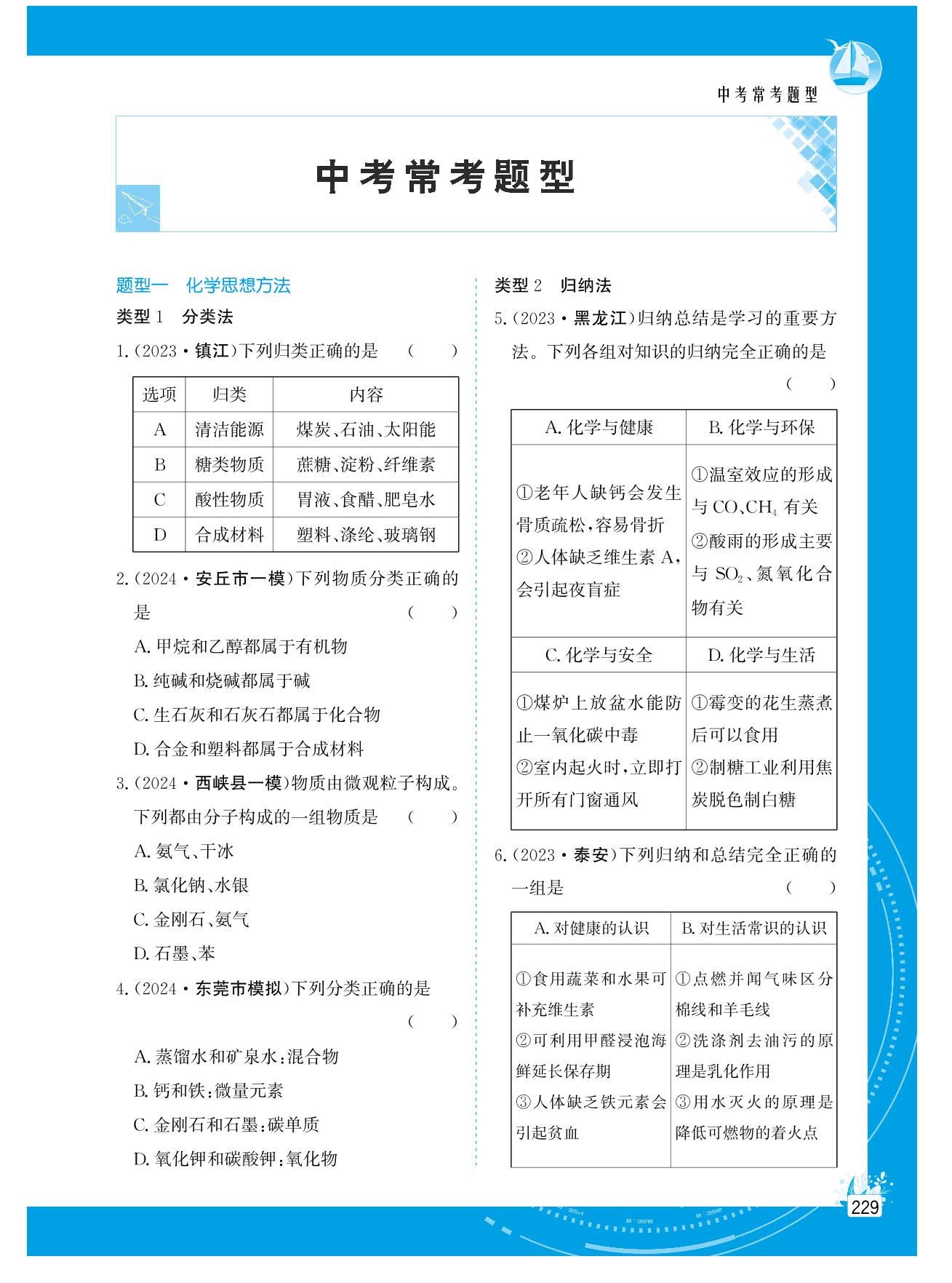 中考常考题型-【提分教练】2024-2025学年新教材九年级化学全一册同步精导优化与设计方案（人教版2024）