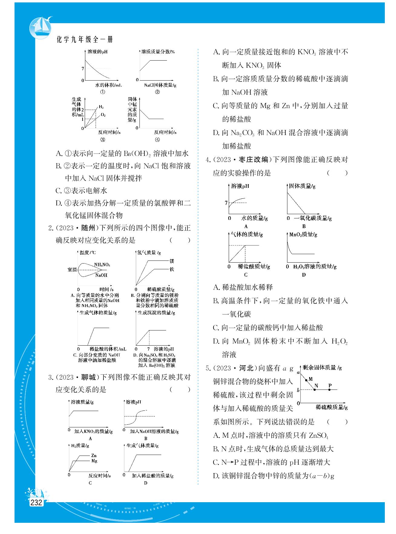 中考常考题型-【提分教练】2024-2025学年新教材九年级化学全一册同步精导优化与设计方案（人教版2024）