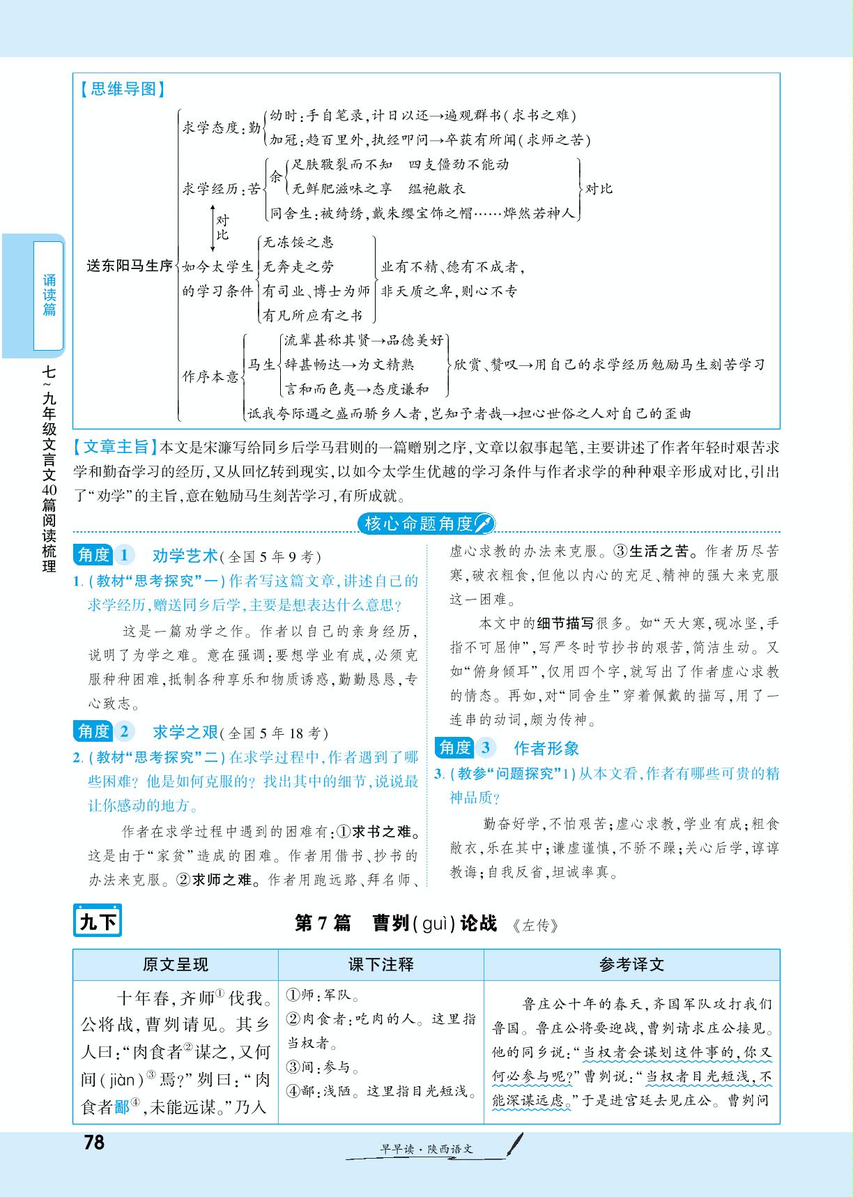 1.3 第7篇 曹刿论战-【一战成名新中考】2025陕西中考语文·一轮复习·早早读（讲册）