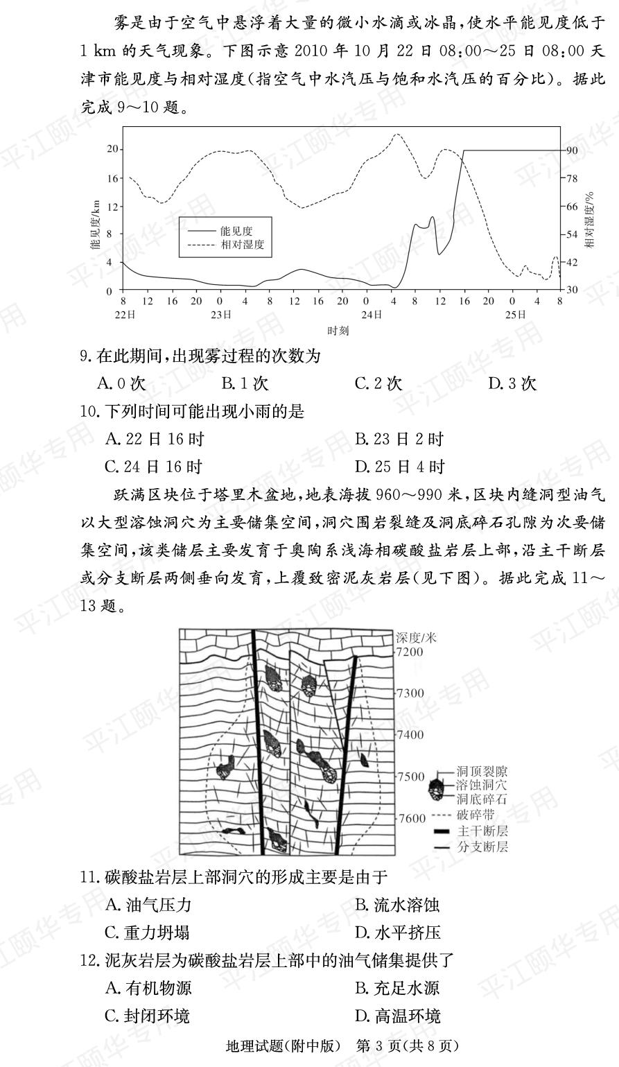 湖南省长沙市湖南师范大学附属中学2024-2025学年高三下学期月考地理试题（六）