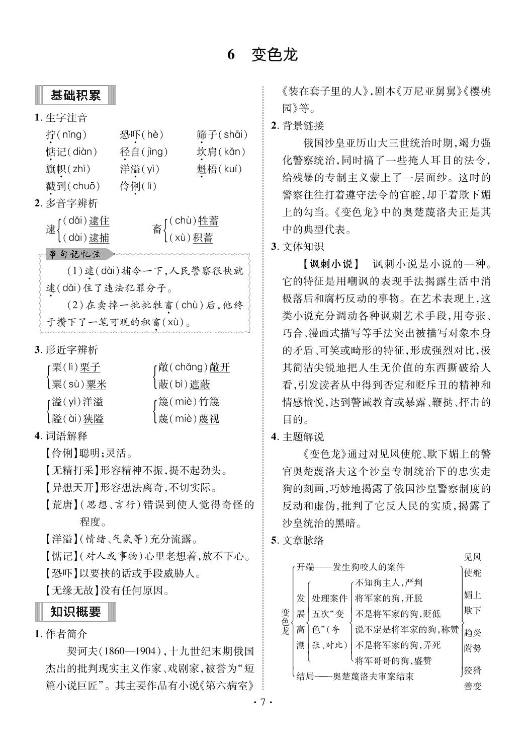 第2单元读背手册-【精英新课堂·三点分层作业】2024-2025学年九年级下册语文（安徽专版）