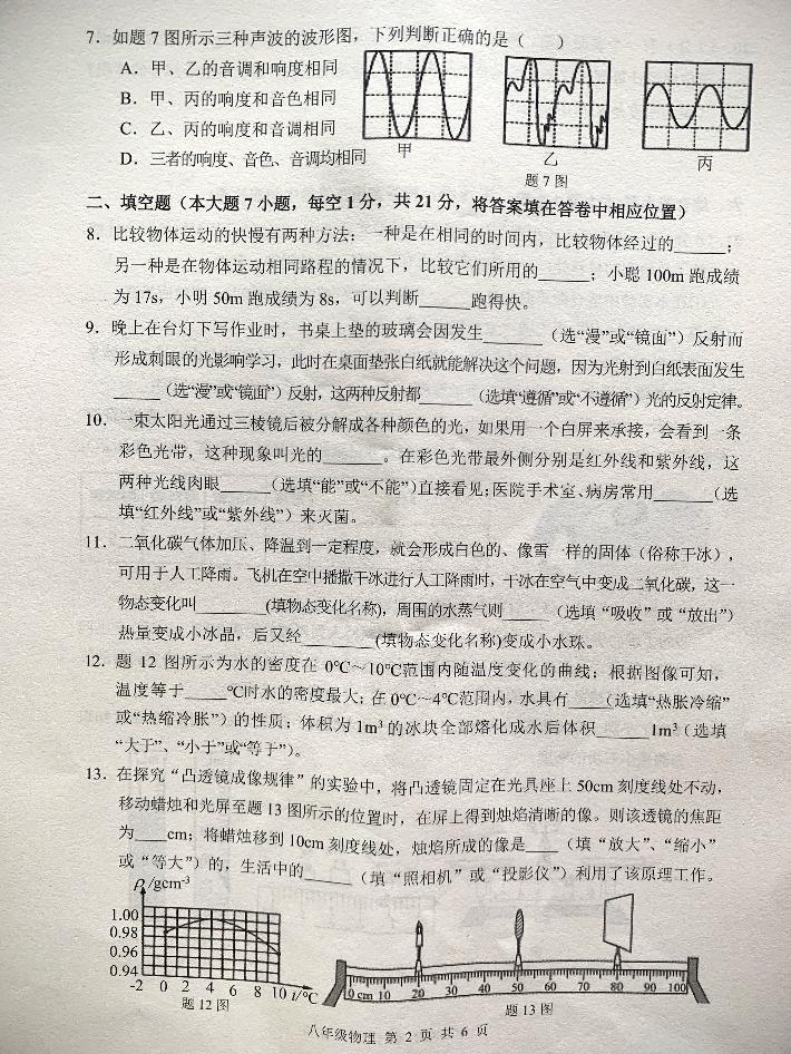 广东省梅州市梅县区2024-2025学年八年级上学期期末物理试题