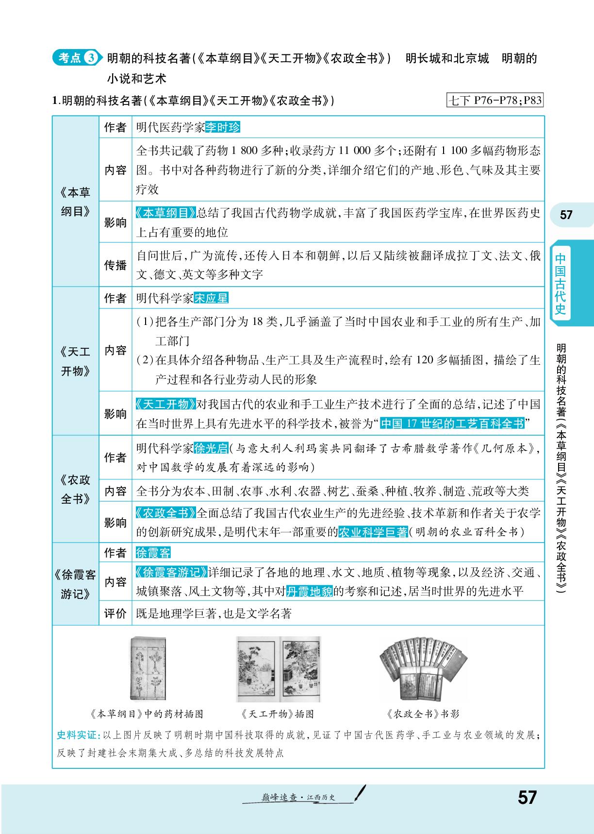 第七单元 明清时期：统一多民族国家的巩固与发展-【一战成名新中考】2024江西中考历史巅峰速查