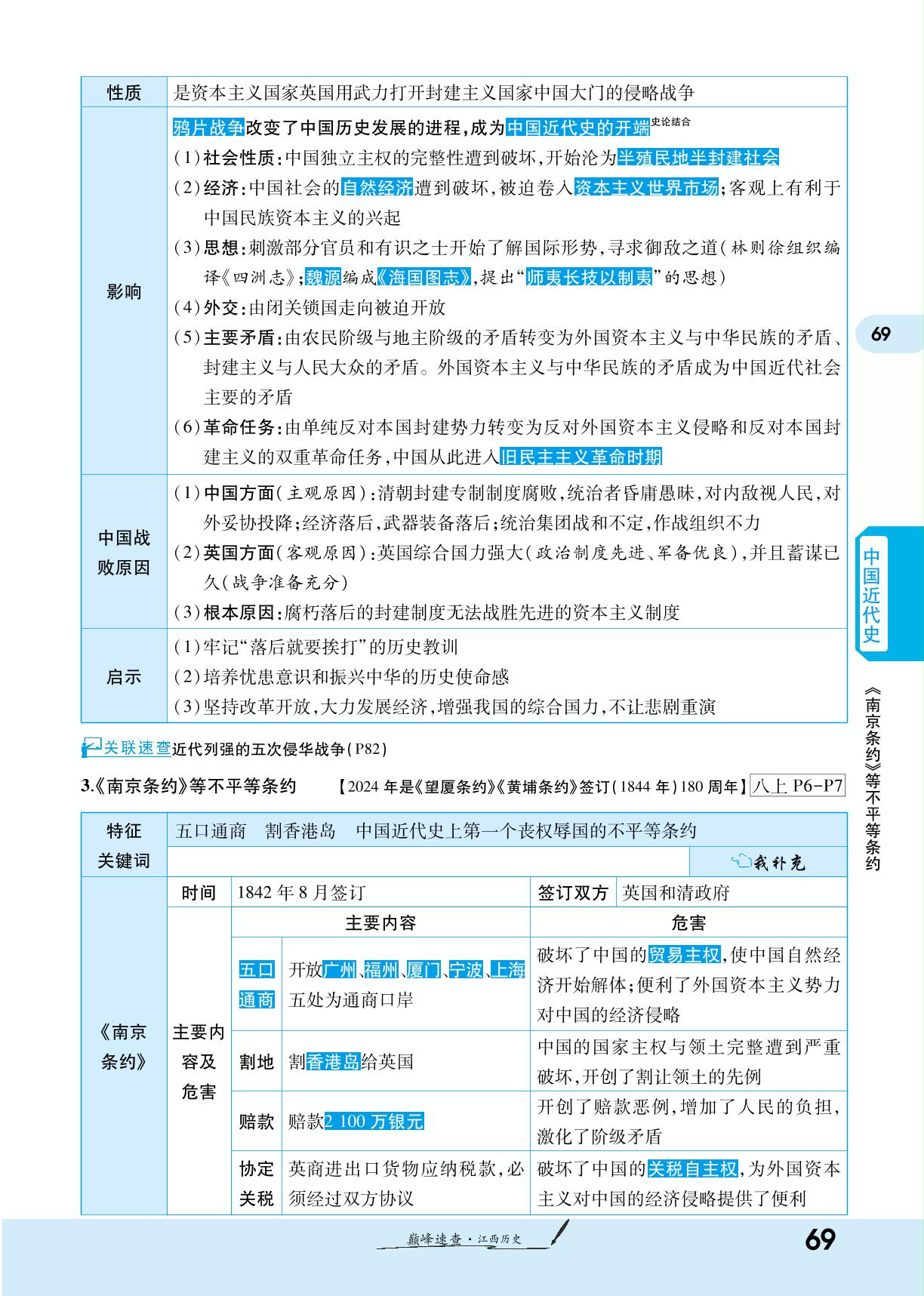 第一单元 中国开始沦为半殖民地半封建社会-【一战成名新中考】2024江西中考历史巅峰速查