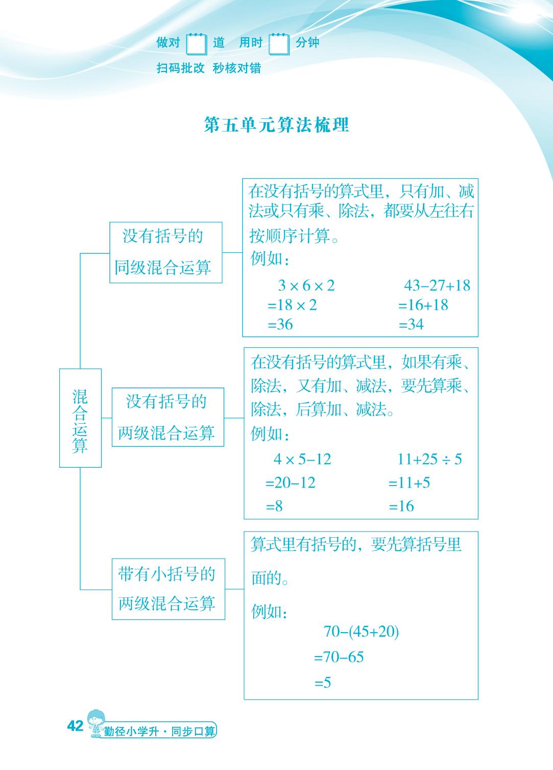 第5单元 算法梳理、巩固训练-【勤径小学升】2024-2025学年二年级下册数学同步口算（人教版 ）
