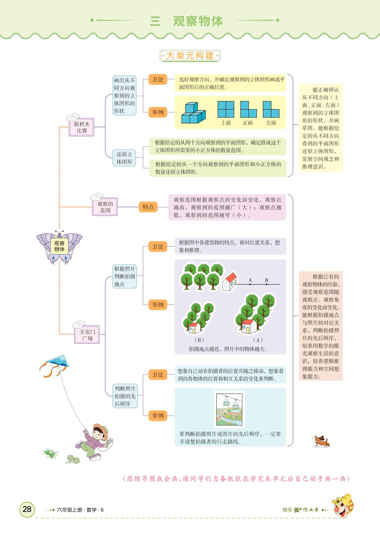 第三单元  观察物体-【快乐优+】2025-2026学年六年级上册数学作业本（北师大版）