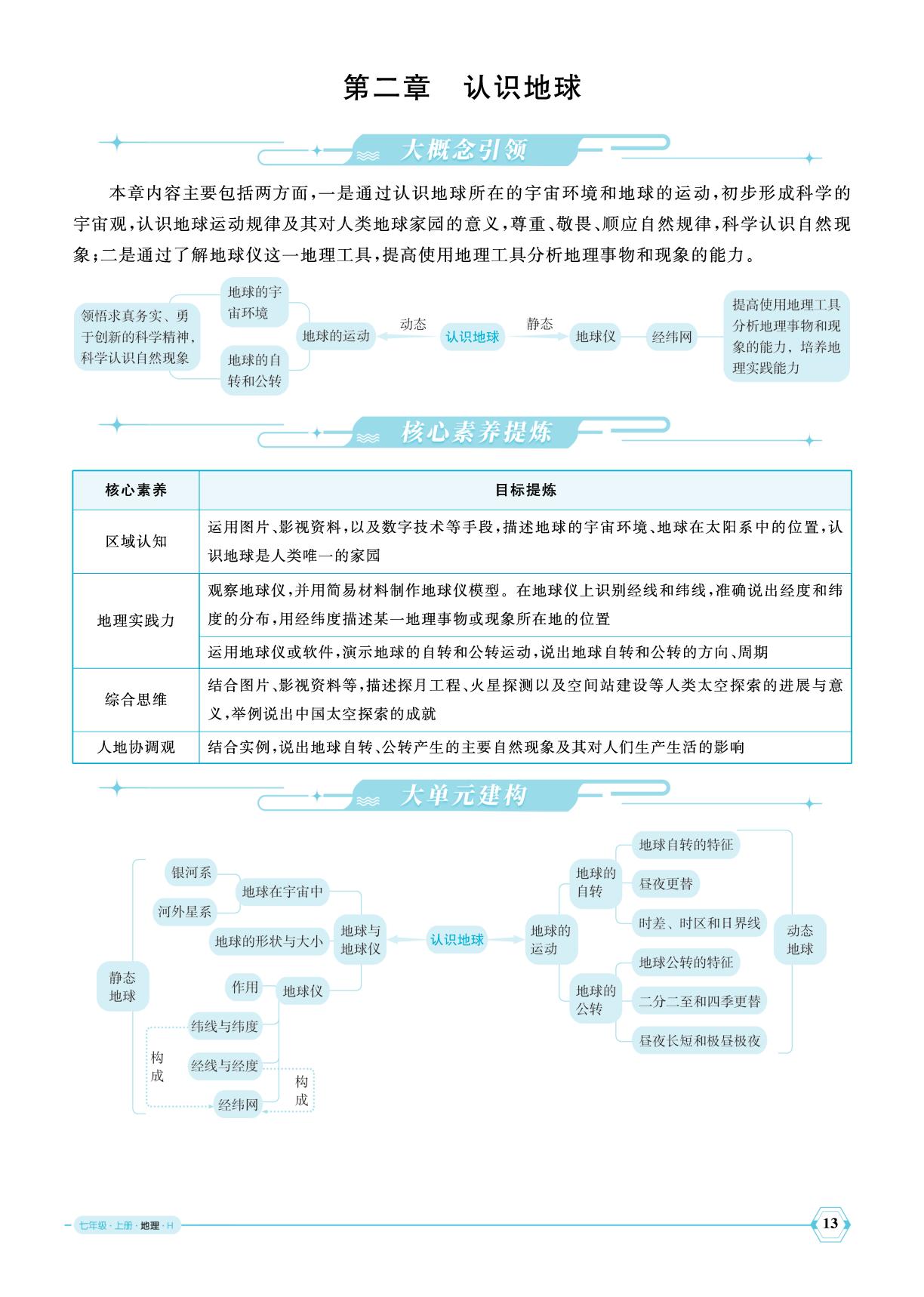第2章第1节地球与地球仪-【优+学案】2025-2026学年新教材七年级上册地理课时通（湘教版2024）