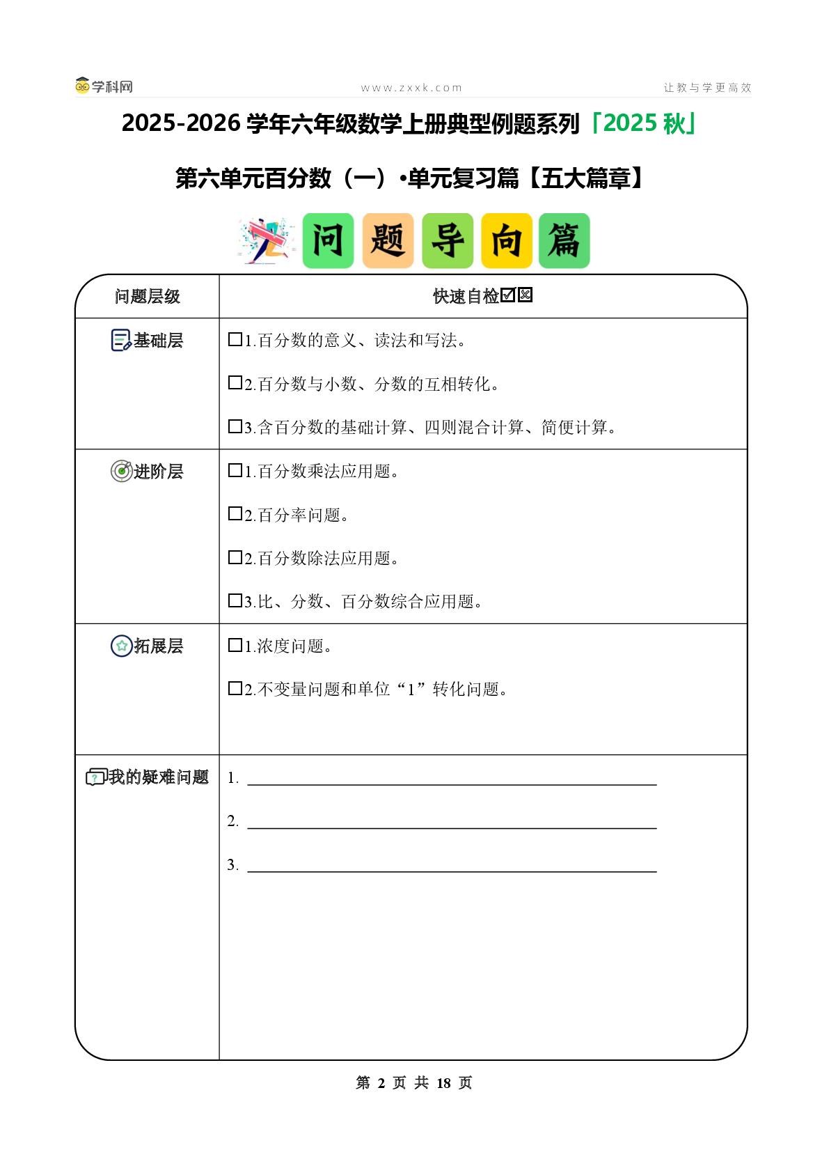第六单元百分数（一）·单元复习篇（单元复习讲义）【五大篇章】-2025-2026学年六年级数学上册典型例题系列（原卷版+解析版）人教版