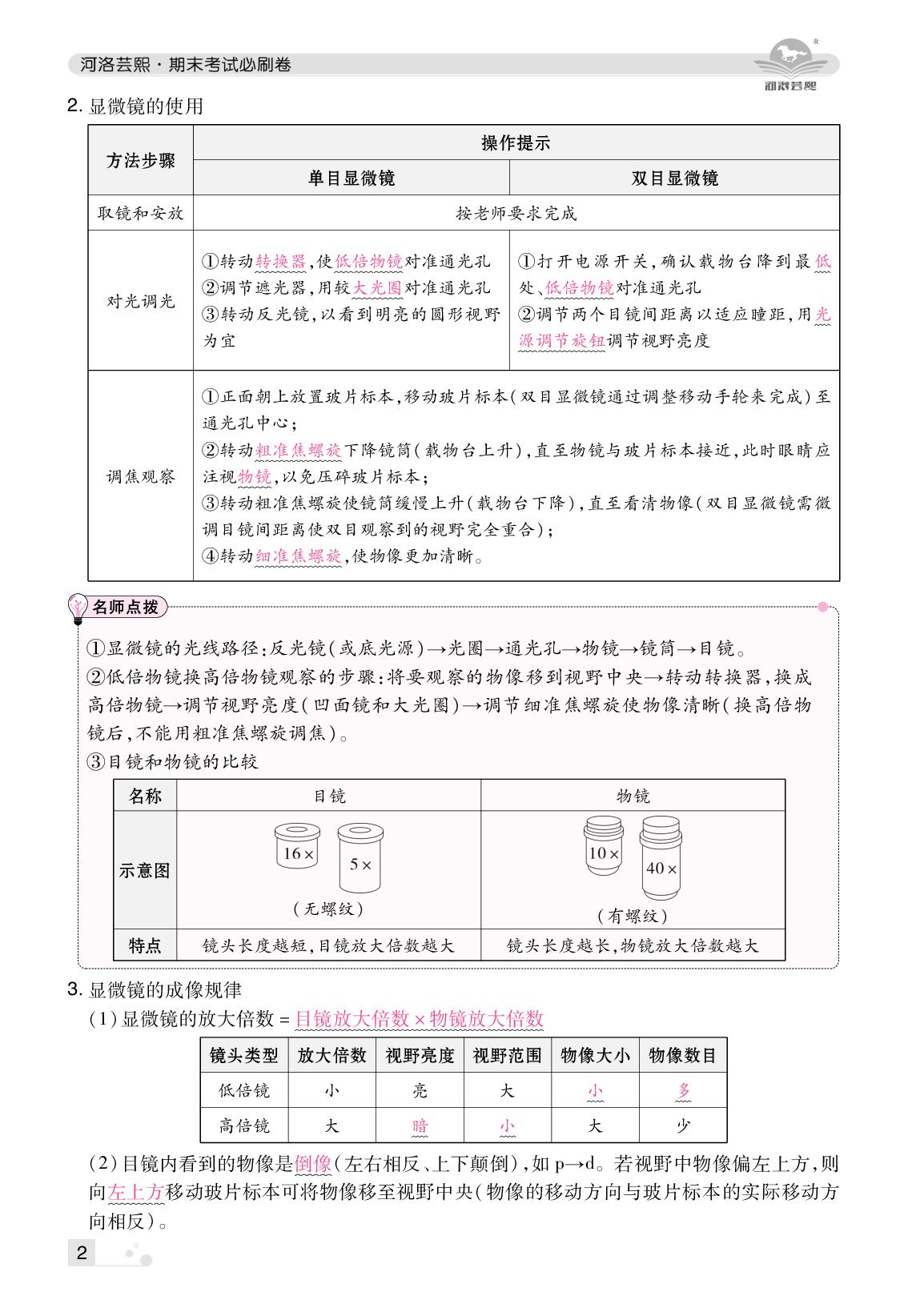 名师划重点-【芸熙百分】2025-2026学年七年级生物上册期末必刷卷（人教版·新教材）郑州专版