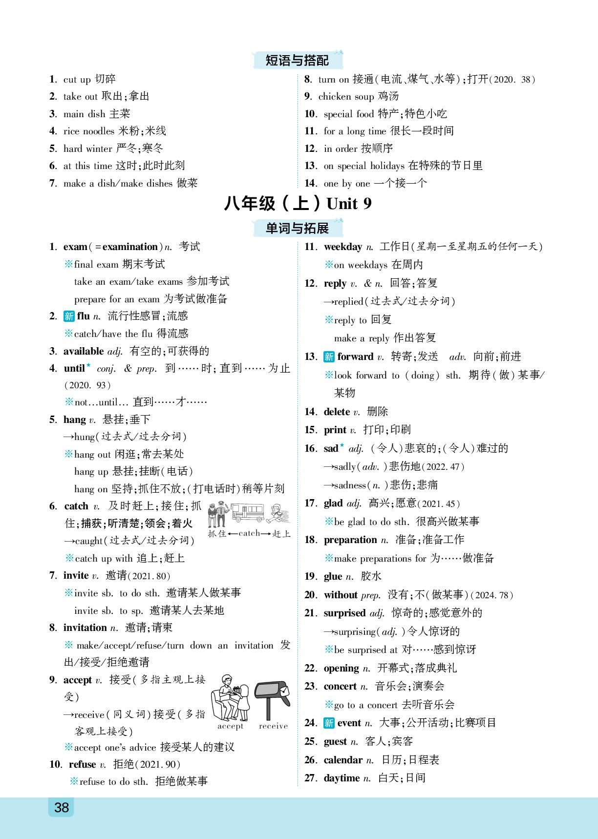 八年级（上）Unit 9-Unit 10-【众相原创·赋能中考】2026年中考英语教材知识记背册（人教版 广西专用）
