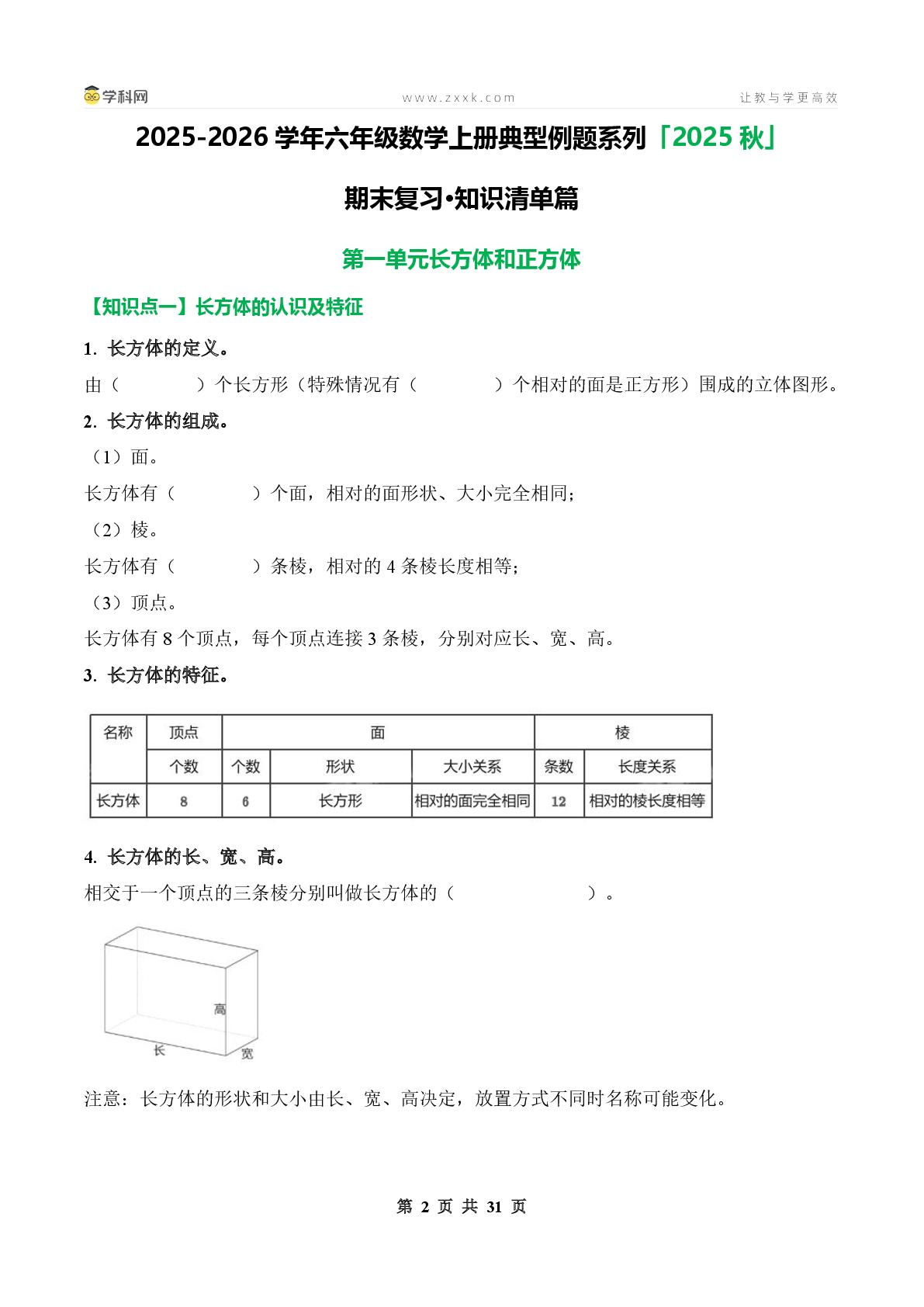 期末复习·知识清单篇-2025-2026学年六年级数学上册典型例题系列（原卷版+解析版）苏教版