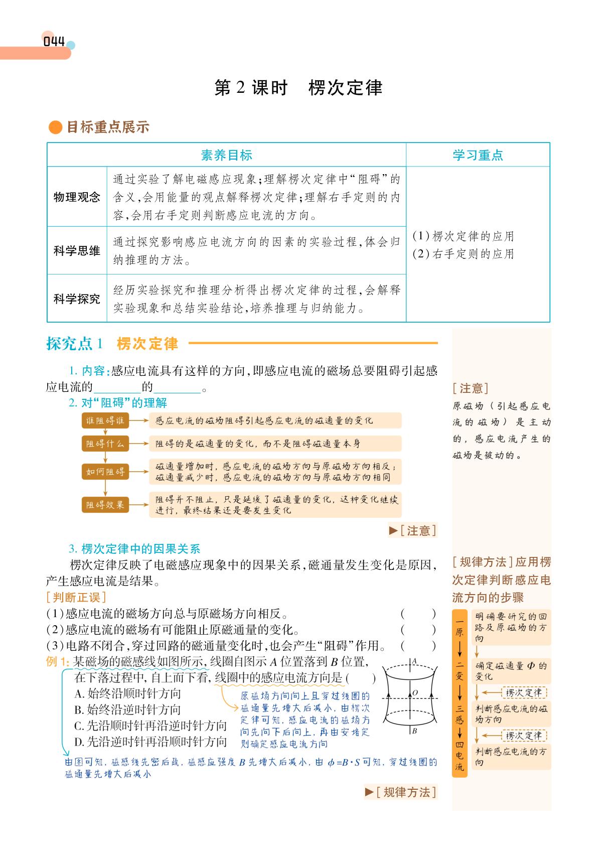 第2章 1 第2课时 楞次定律-【成才之路·学案】2025-2026学年高中物理选择性必修第二册同步新课程学习指导(人教版)