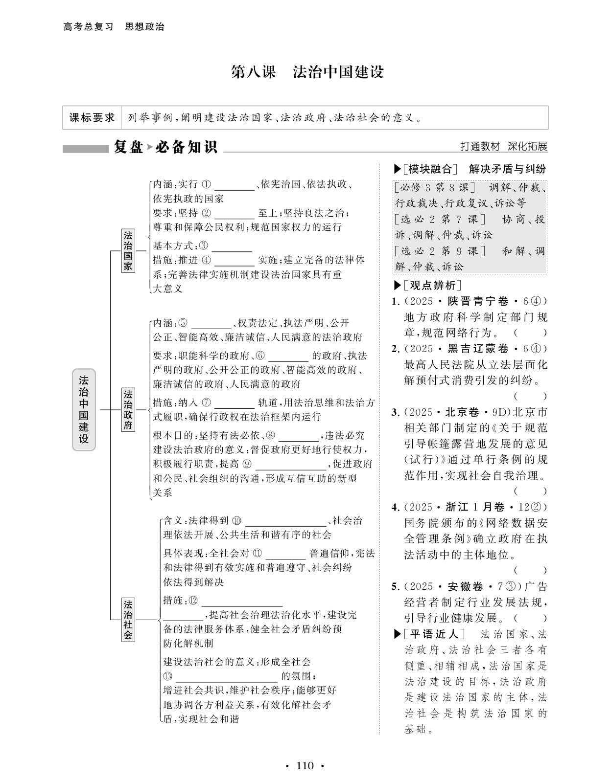 第八课 法治中国建设-【创新教程】2027年高考政治总复习大一轮讲义