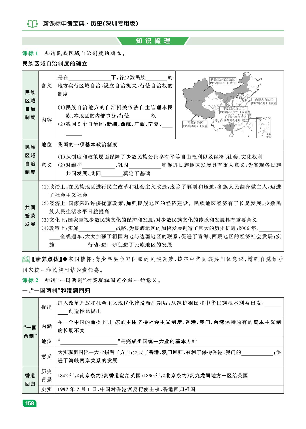 第5单元 民族团结与祖国统一-【中考宝典】2026年历史总复习（深圳专用版）
