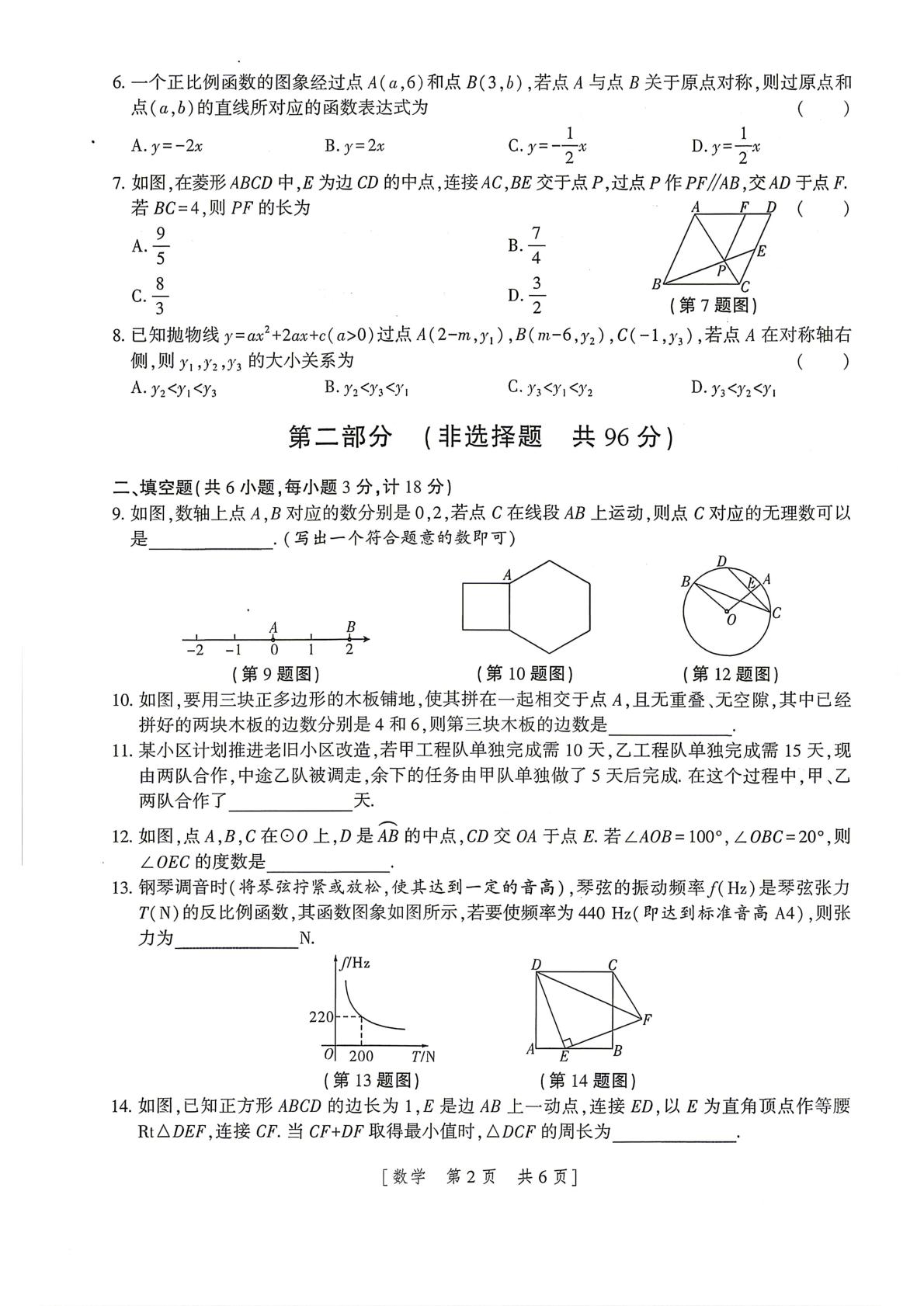 2026年陕西省商洛市山阳县二模数学试题
