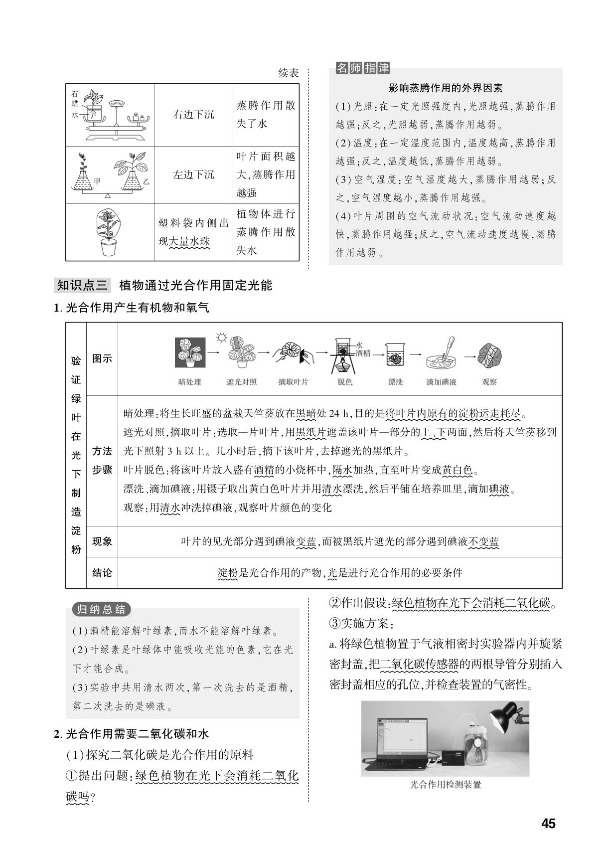 第3单元 第1章 植物能进行光合作用等生命活动-【中考对策】2026年中考总复习生物（济南版）