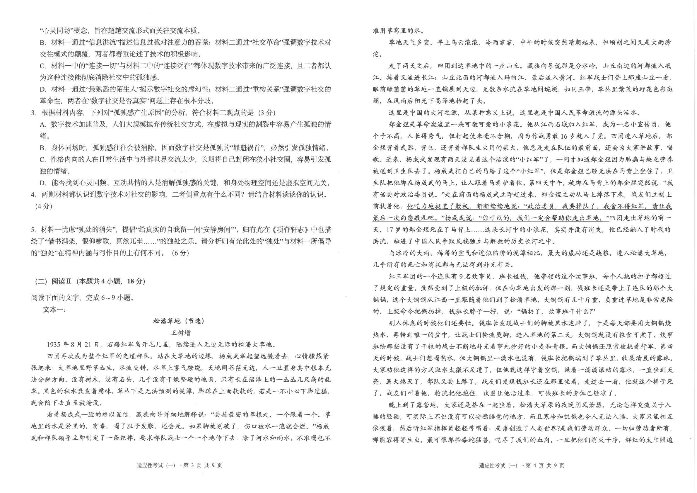2026届云南师范大学附属中学高三一模语文试题