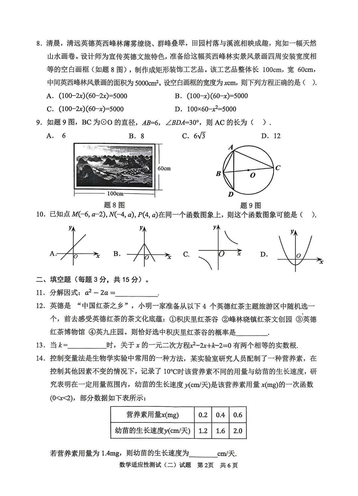 2026年广东省清远市英德市中考二模数学试题