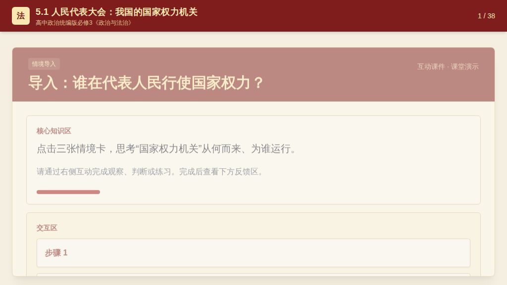 5.1 人民代表大会：我国的国家权力机关 html 交互式课件-2025-2026学年高中政治统编版必修三政治与法治