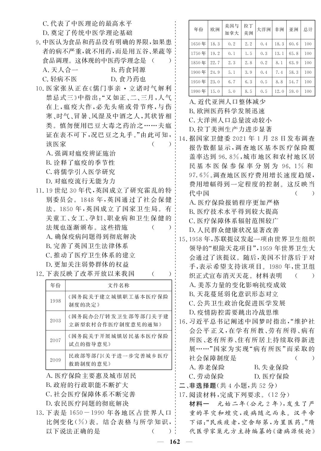 单元检测卷(6) 医疗与公共卫生-【创新大课堂系列】2025-2026学年高中历史选择性必修2同步辅导与测试(统编版)